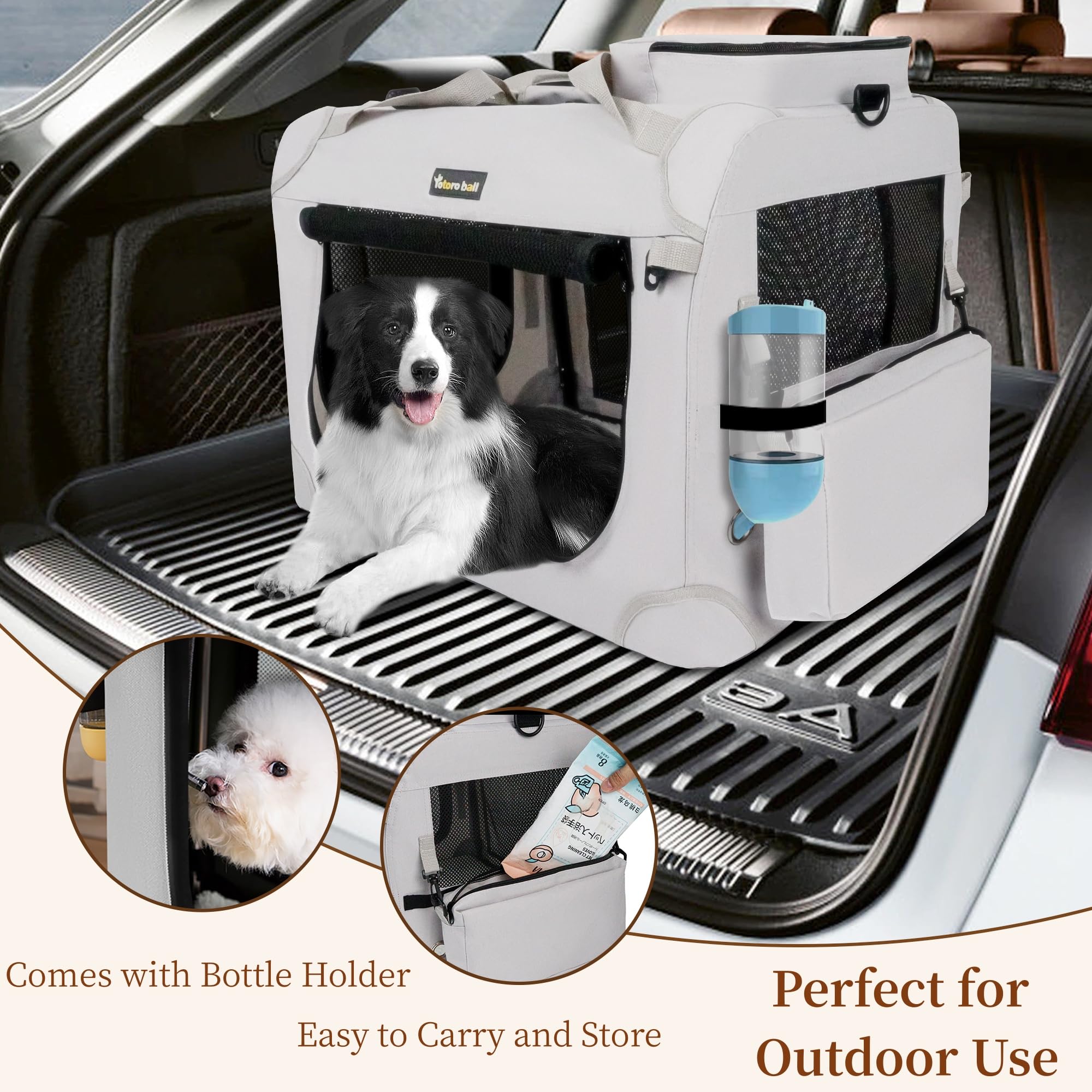 Totoro Ball Large Cat Carrier For Cats Collapsible Soft Pet Xl Crate For Large/Medium Cats 15Lbs+ Car Travel Portable Bag With W