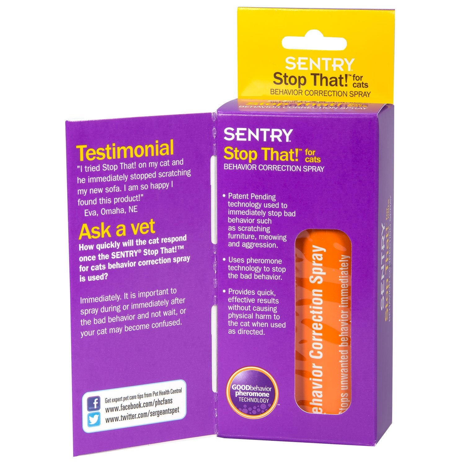 Sentry Stop That! Cat Repellent Spray, 1 oz - Effective Training Aid for Cats, Model 02344