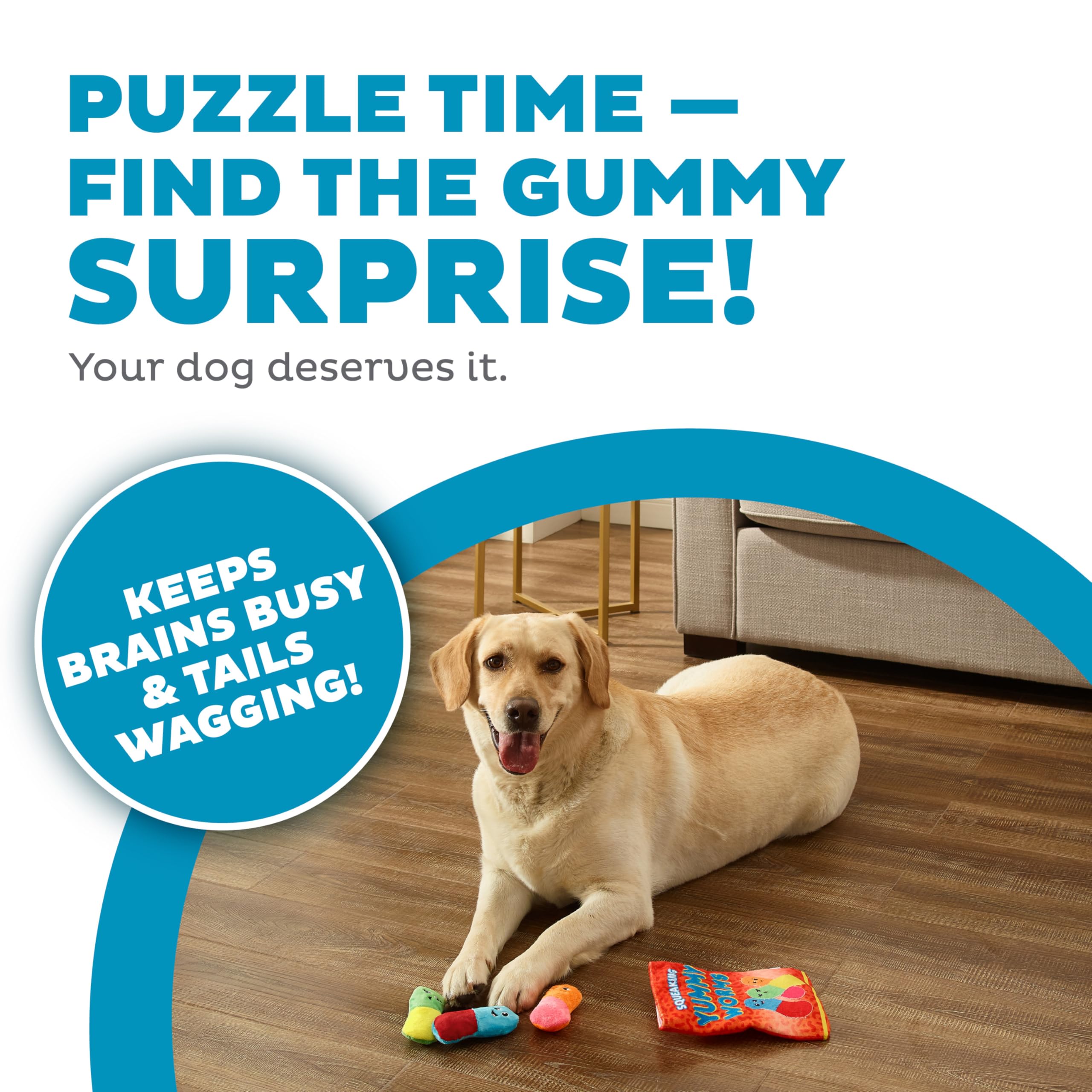 Outward Hound Yummy Worms Puzzle Squeaky Dog Toy - Medium, Polyester, Model 70694