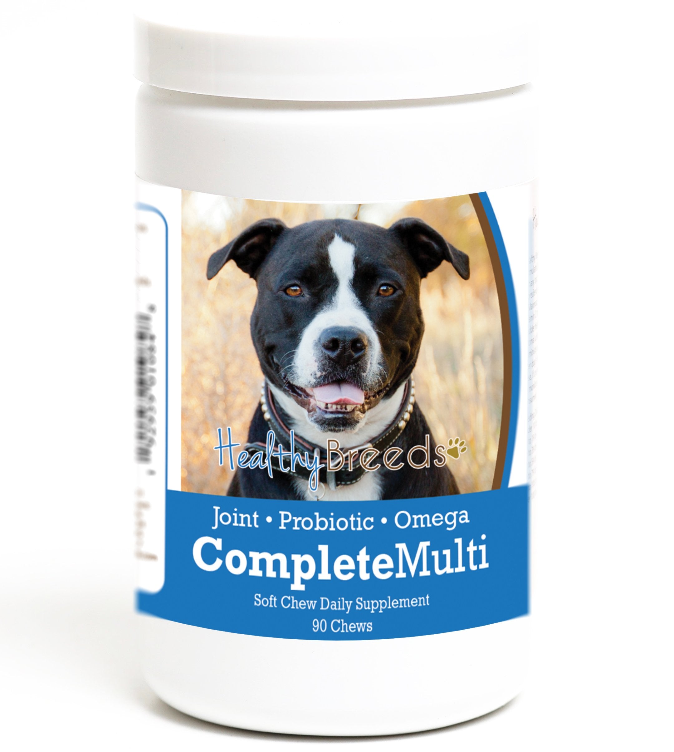 Healthy Breeds Complete Dietary Supplement for Dogs for Pit Bull, Black - OVER 200 BREEDS - Hip & Joint Digestion Skin & Coat Vi