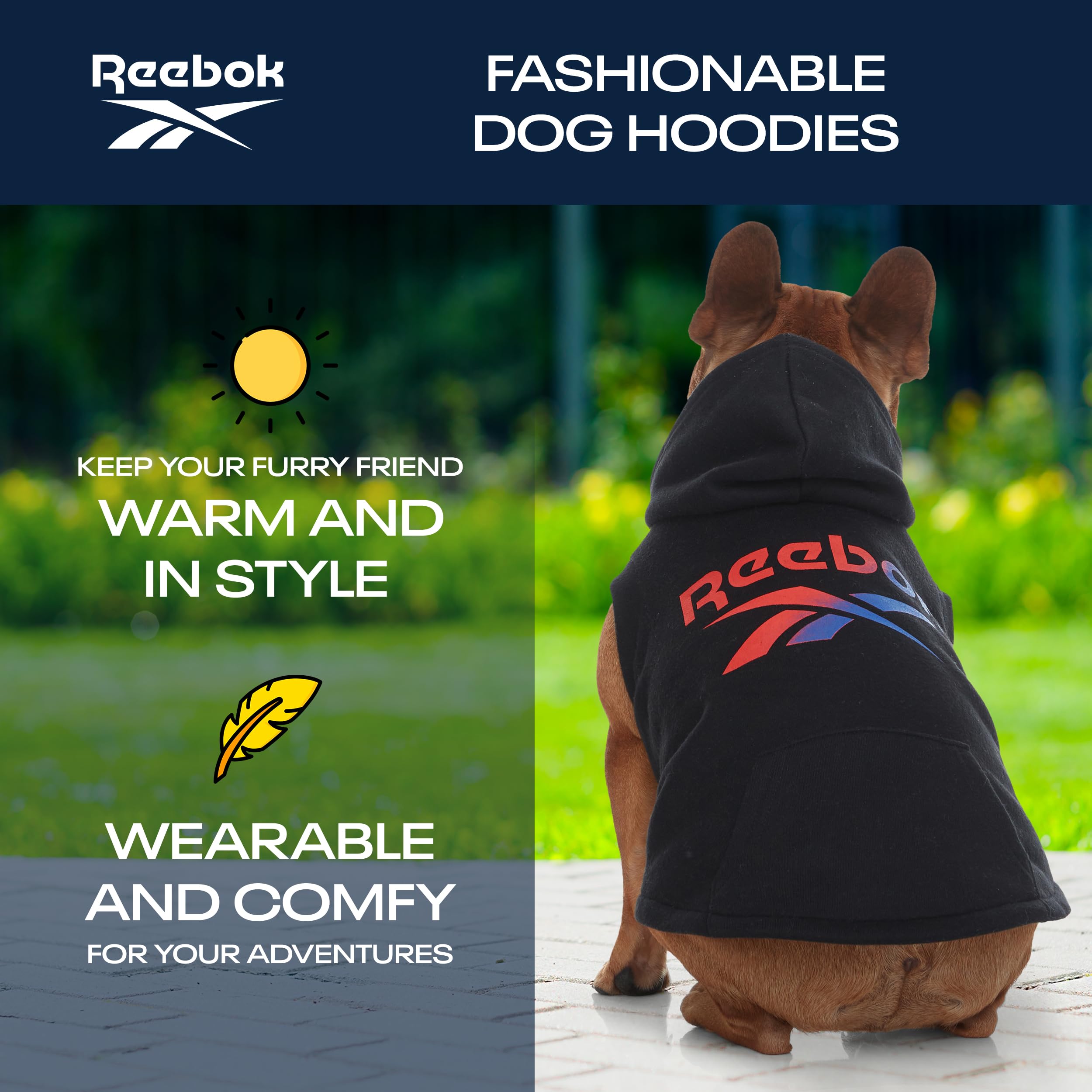 Reebok Dog Sweater - Fleece Pullover With Leash Hole, Cozy Warm Winter Sweatshirt For Small To Large Dogs, Perfect Christmas Out