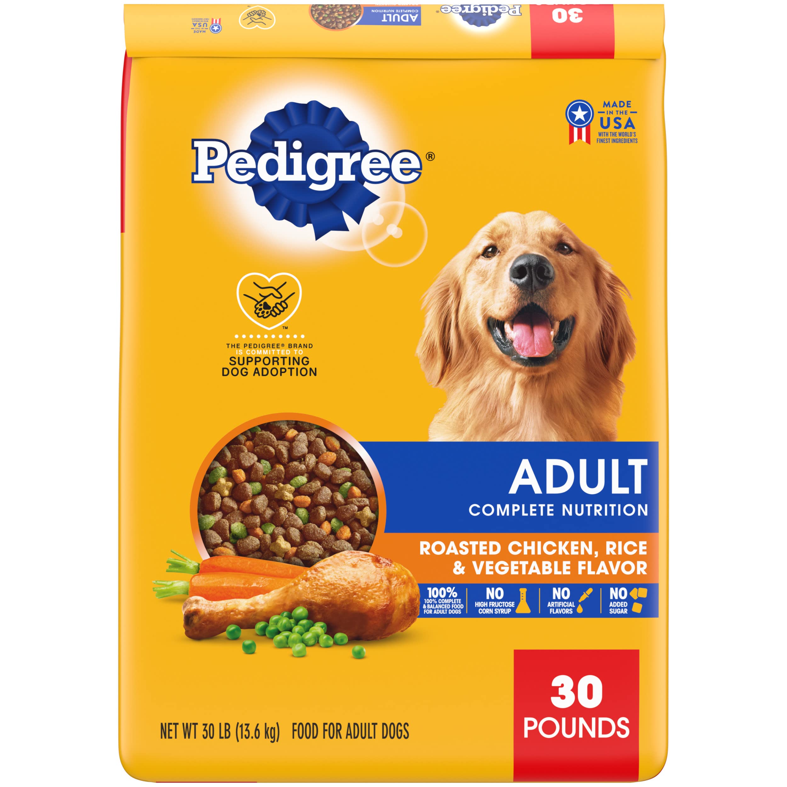 Pedigree Complete Nutrition Adult Dry Dog Food, Roasted Chicken & Vegetable Flavor, 30 lb. Bag