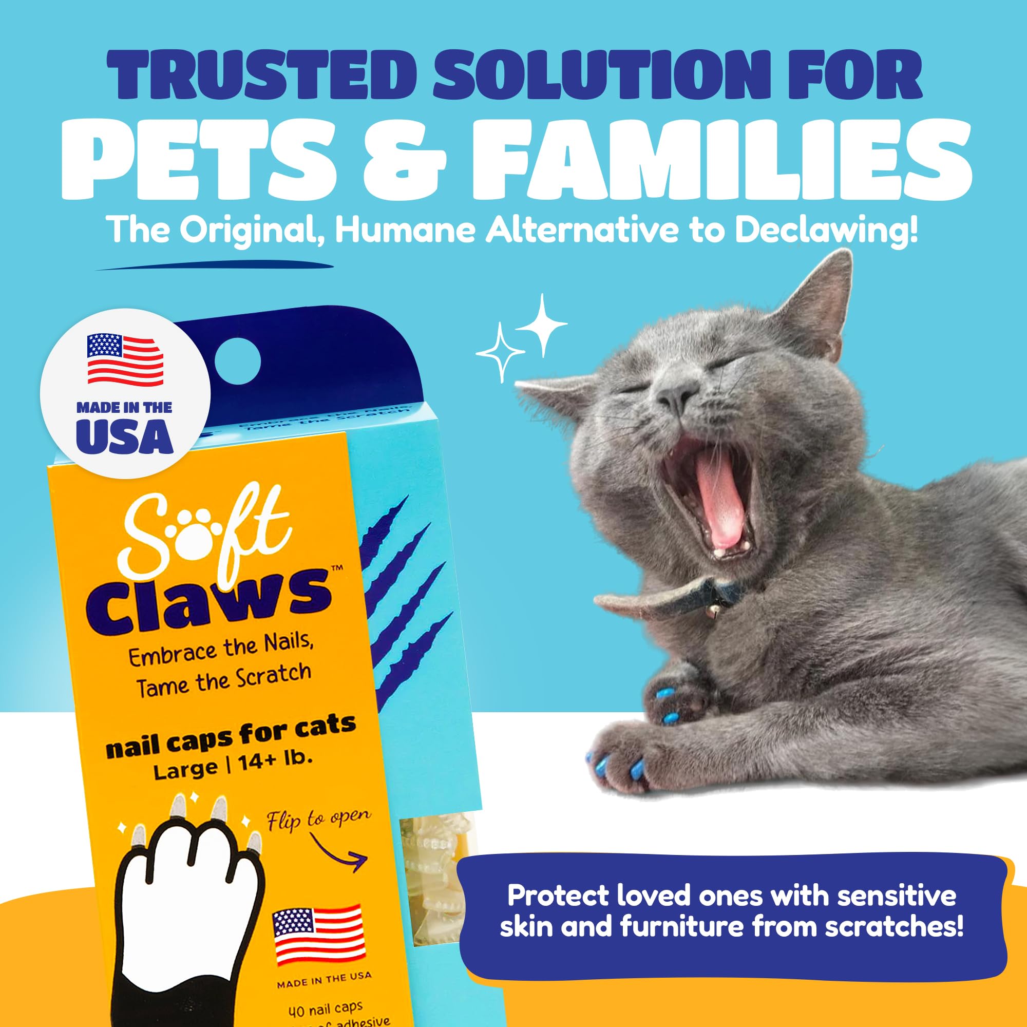 Soft Claws Safe Scratch-Free Solution For Cats - Cls (Cleat Lock System), Size: Large, Color: Holiday (Red & Green)