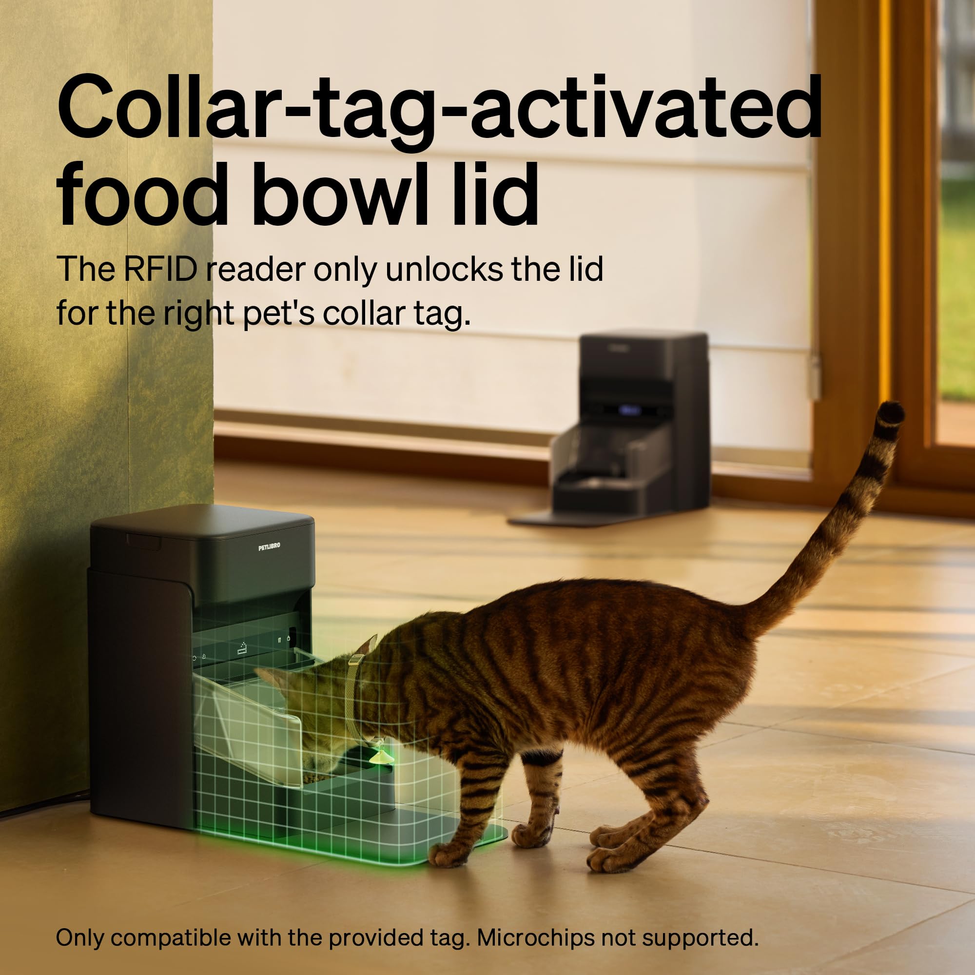 PETLIBRO RFID Automatic Cat Feeder, Collar Sensor for Personalized Meals, Cats Recognition, Diet Tracking and Anti-Stealing for