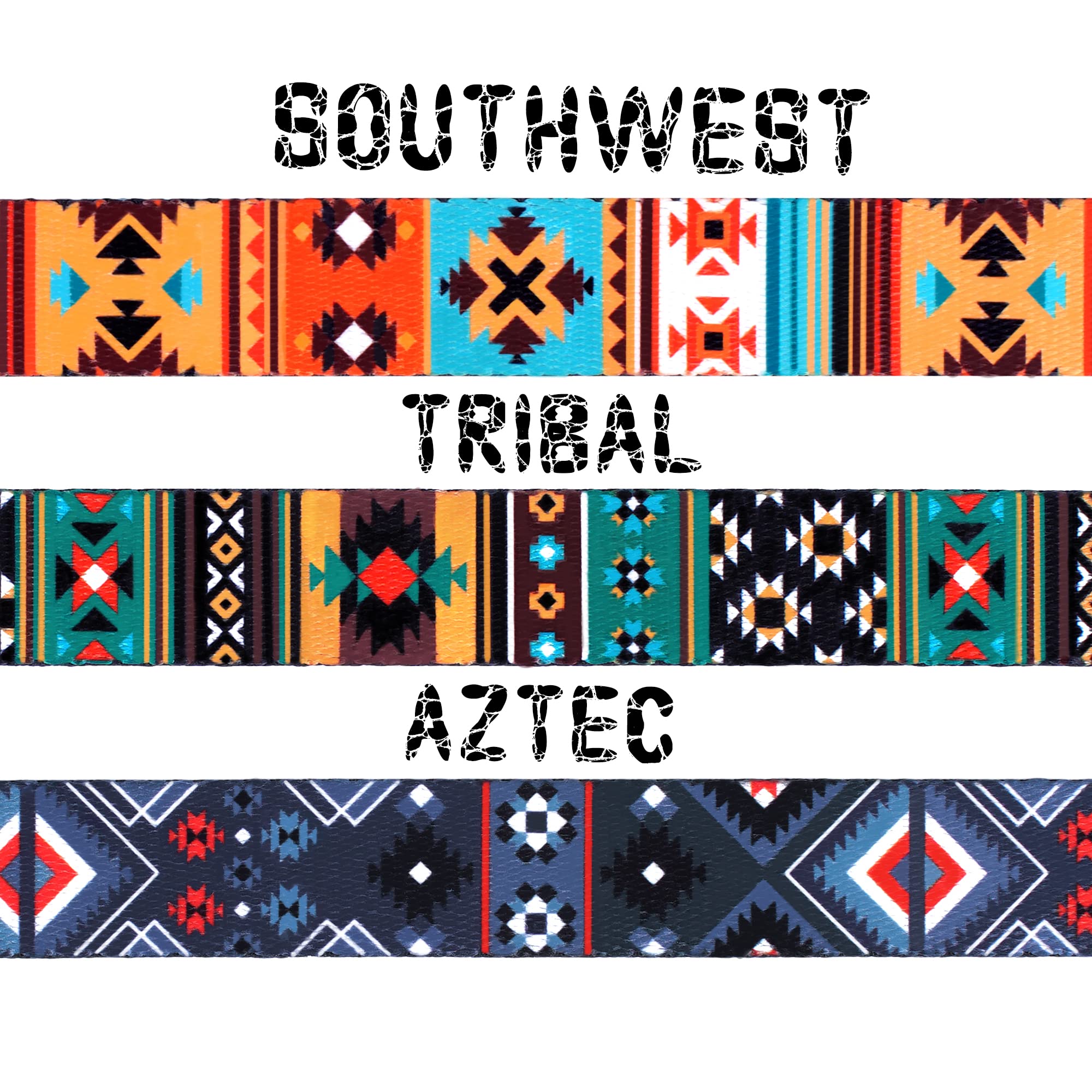 Southwest Dog Collar Tribal Pattern Adjustable Puppy Pet Collars For Small Medium Large Dogs Aztec Print (Tribal, Neck Fit 18'-26')