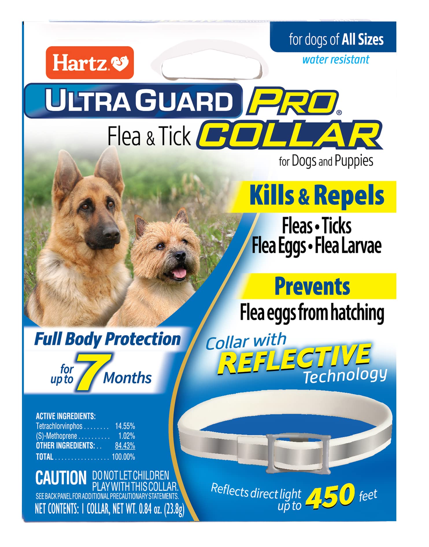 Hartz Ultraguard Pro Reflective Flea & Tick Collar For Dogs And Puppies, 7 Month Flea And Tick Prevention Per Collar, 1 Count