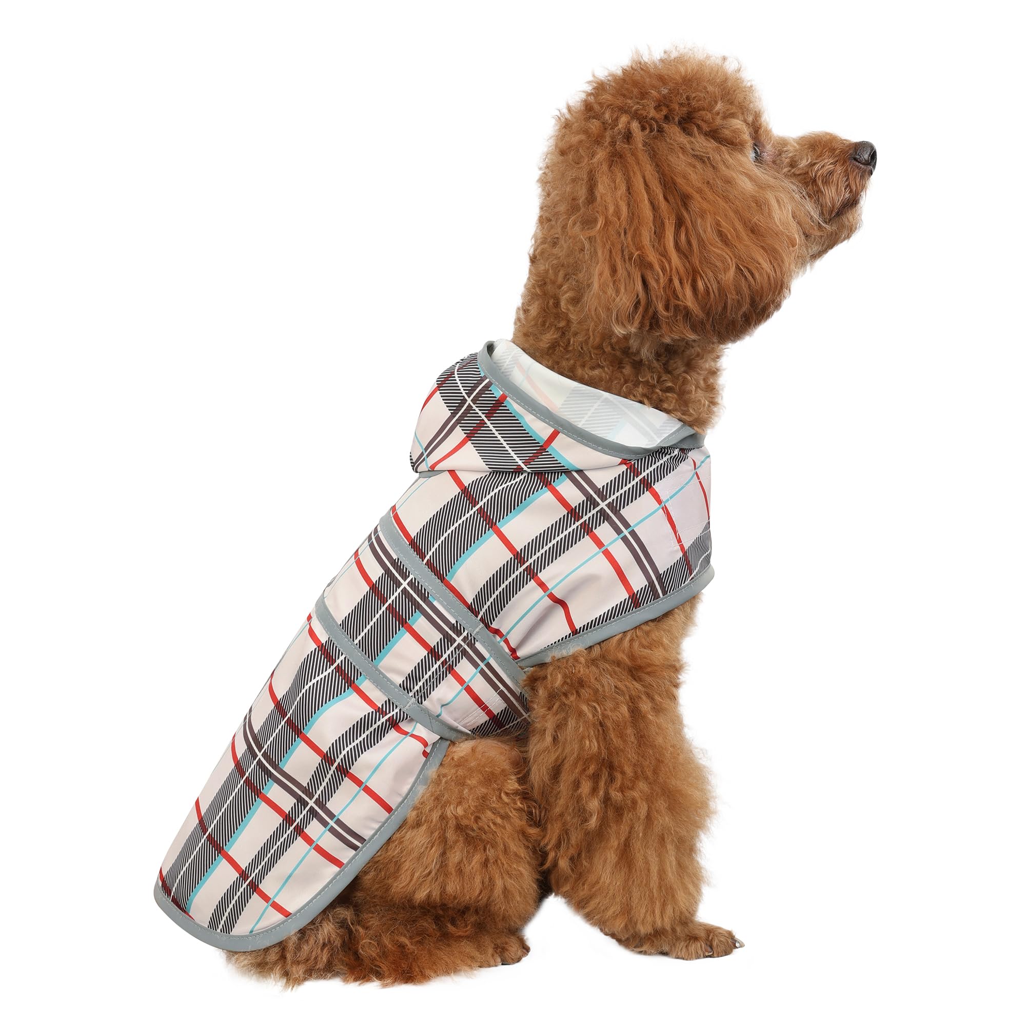 Dog Raincoat With Hood And Leash Hole, Waterproof Dogs Rain Jacket Medium Size, Reflective Dogs Raincoats For Medium Dogs