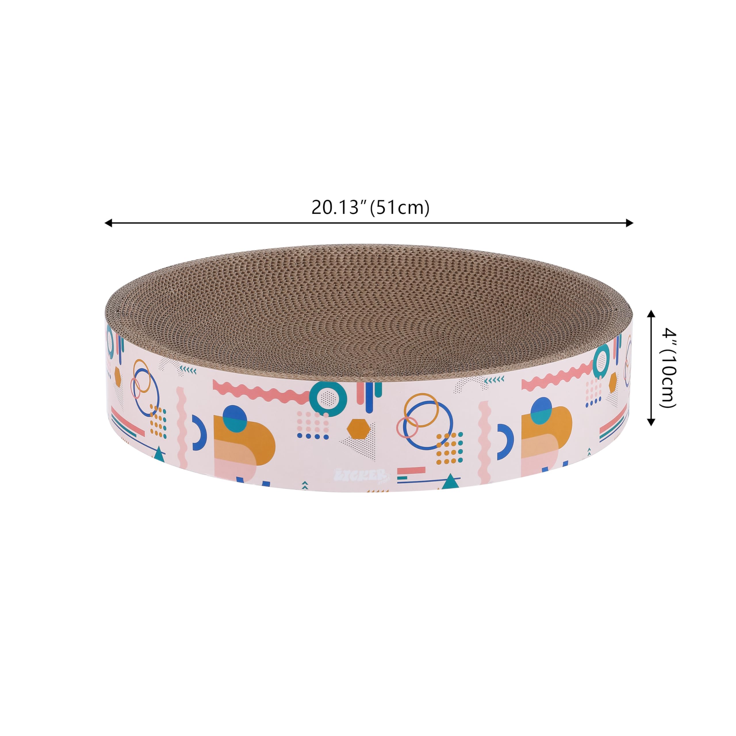 The Licker Store Csr1010A Nelson 20.13'' Modern Cardboard Round Bowl Cat Scratcher With Catnip, Light Pink/Multi