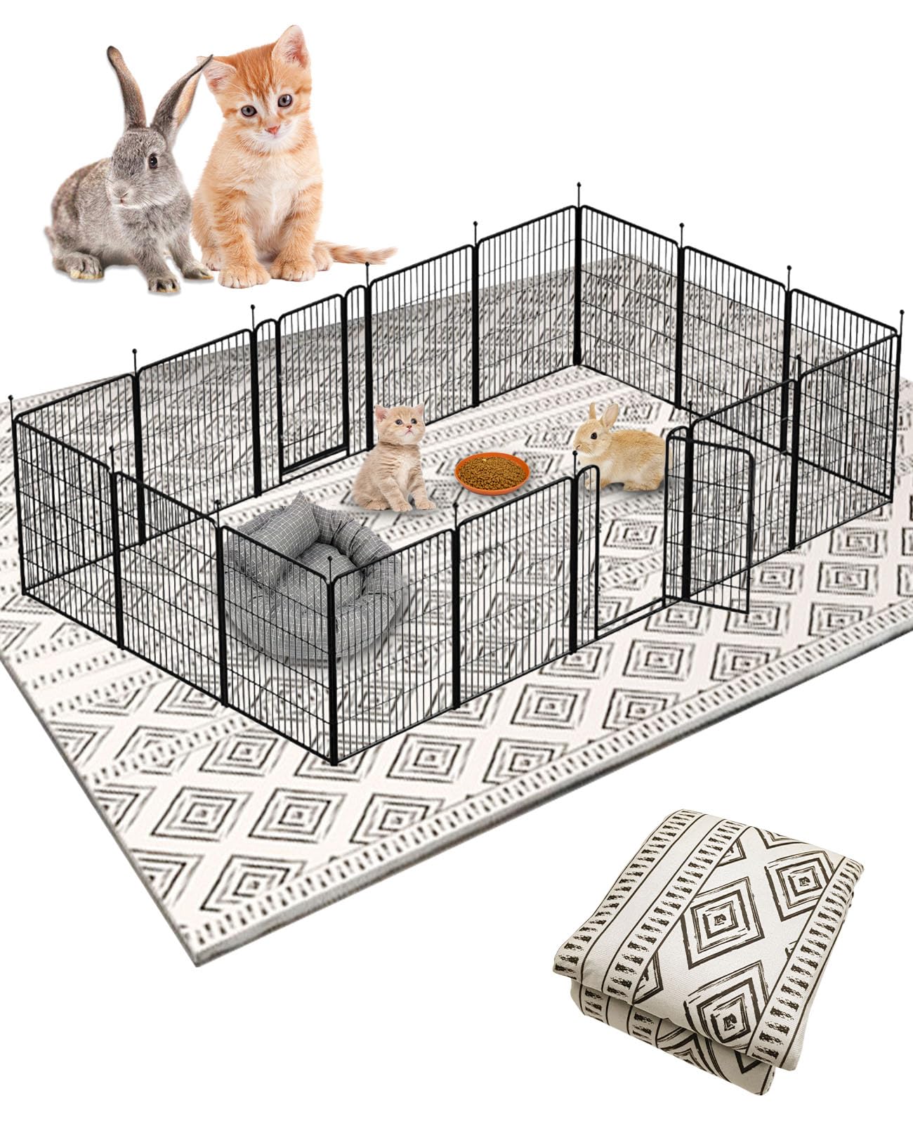 BNOSDM 79 X 55 Washable Bunny Cage Liners Large Rug for Rabbits Large Non Slip Pad for Bunnies Resuable Rabbit Liner for Chinchi
