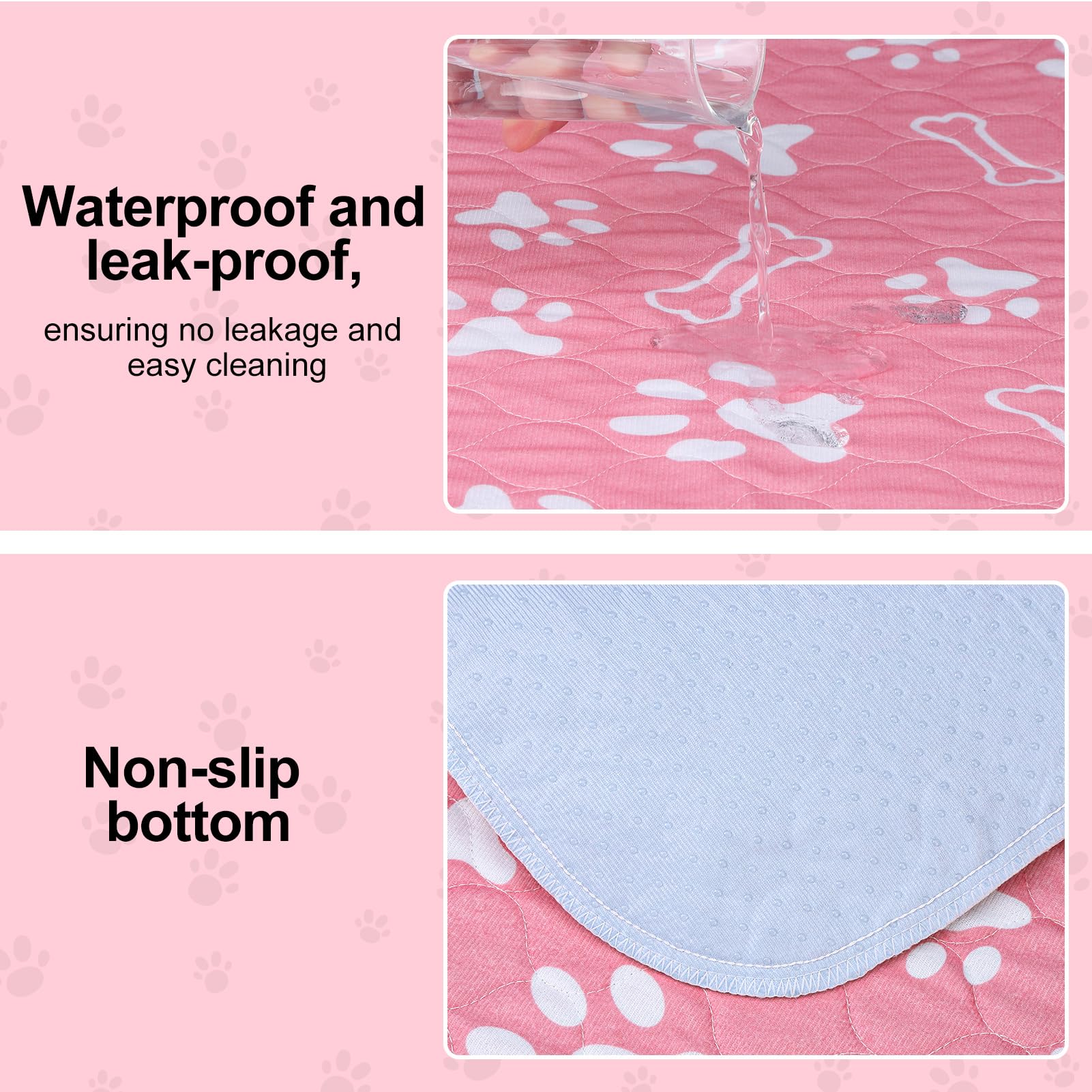 Beautyzoo 4 Pack Washable Pee Pads For Dogs, Reusable Puppy Pads For Potty Training, Waterproof Super Absorbent Whelping Pads Ma