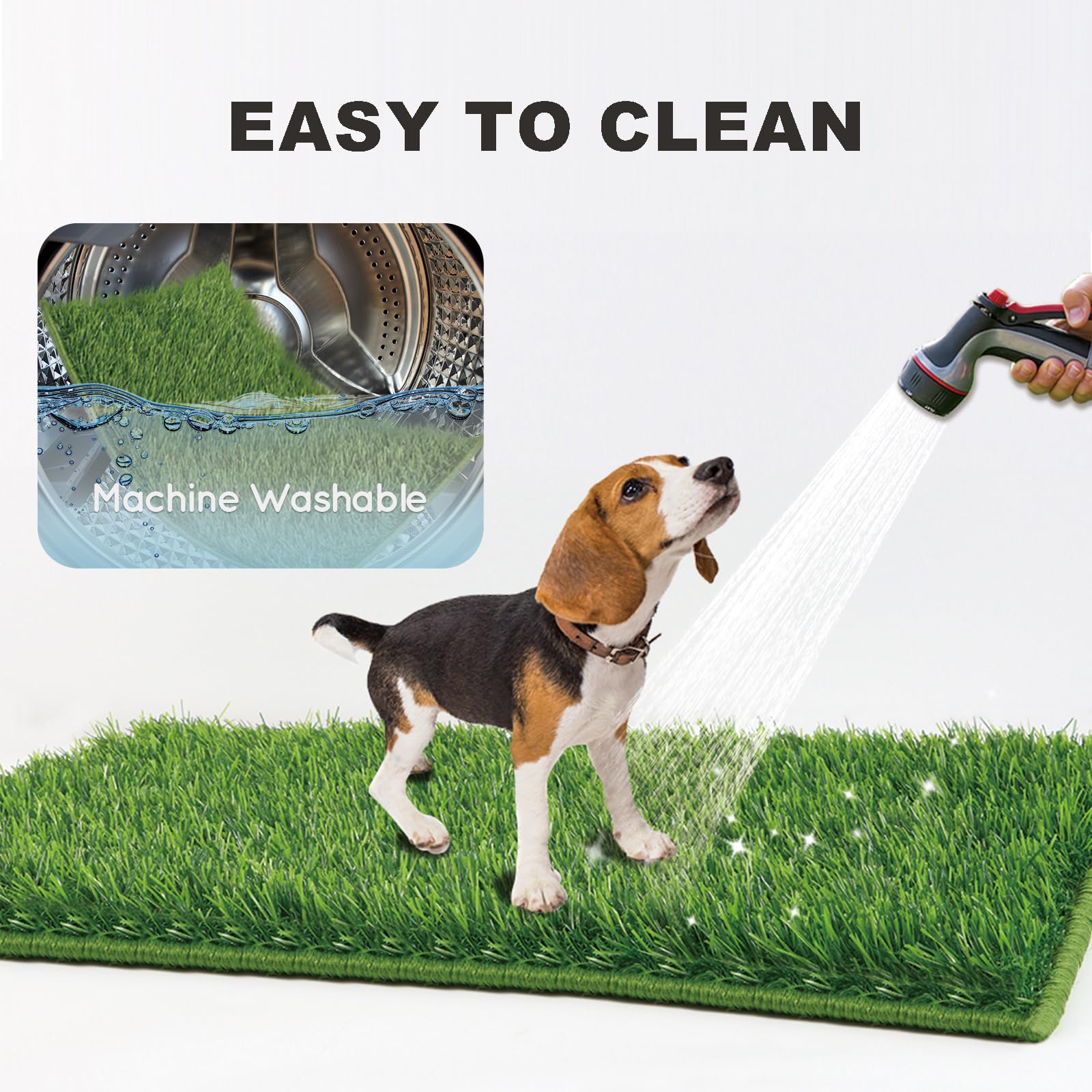 Hq4Us 4Legs Dog Grass Pad With Foldable Dog Litter Box,Small Liner Base For Balcony,Ultra-Absorbent Artificial Grass Pads For Do