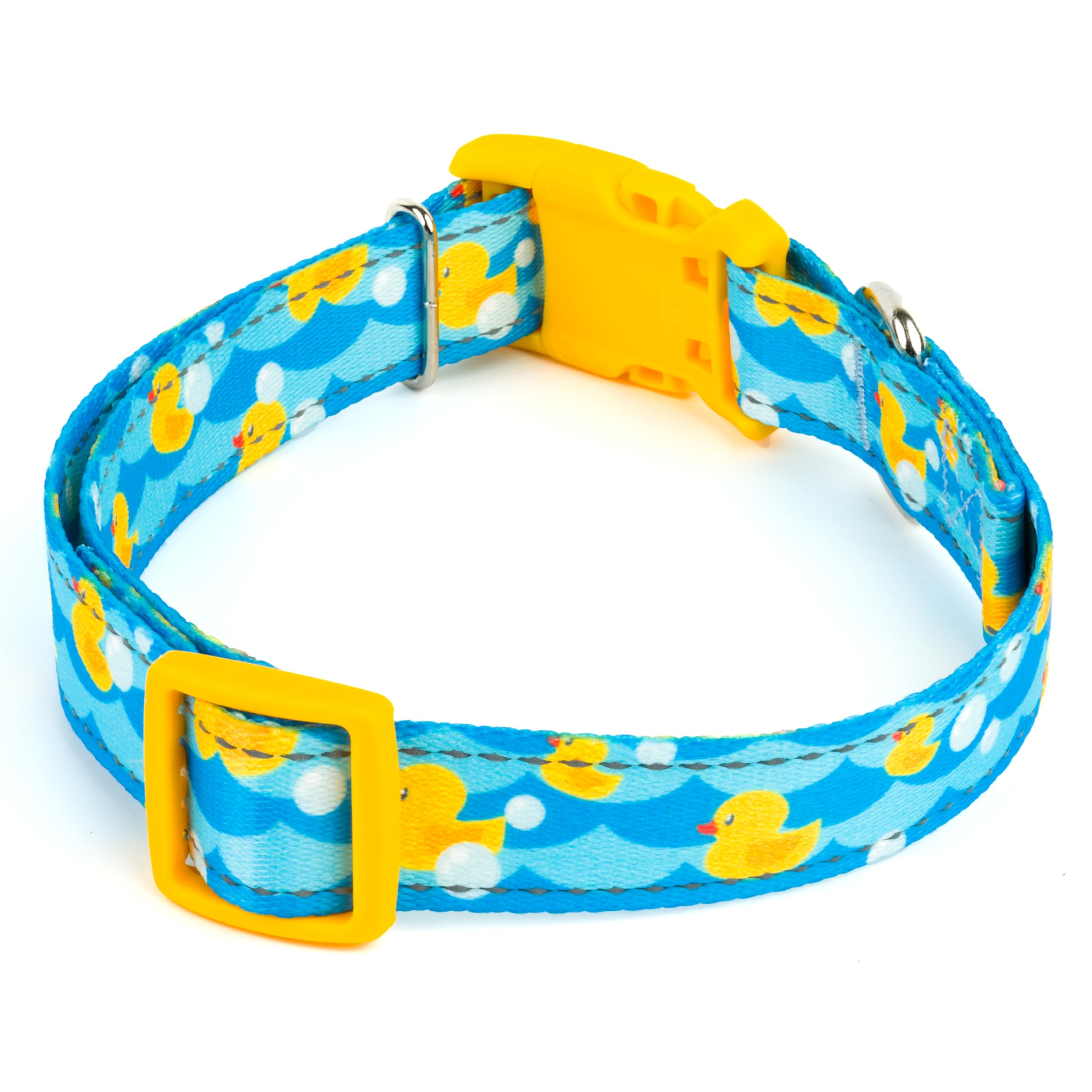 Country Brook Petz - Deluxe Just Ducky Reflective Dog Collar - Critter Corner Collection Featuring Night Safe Designs (1 Inch, E