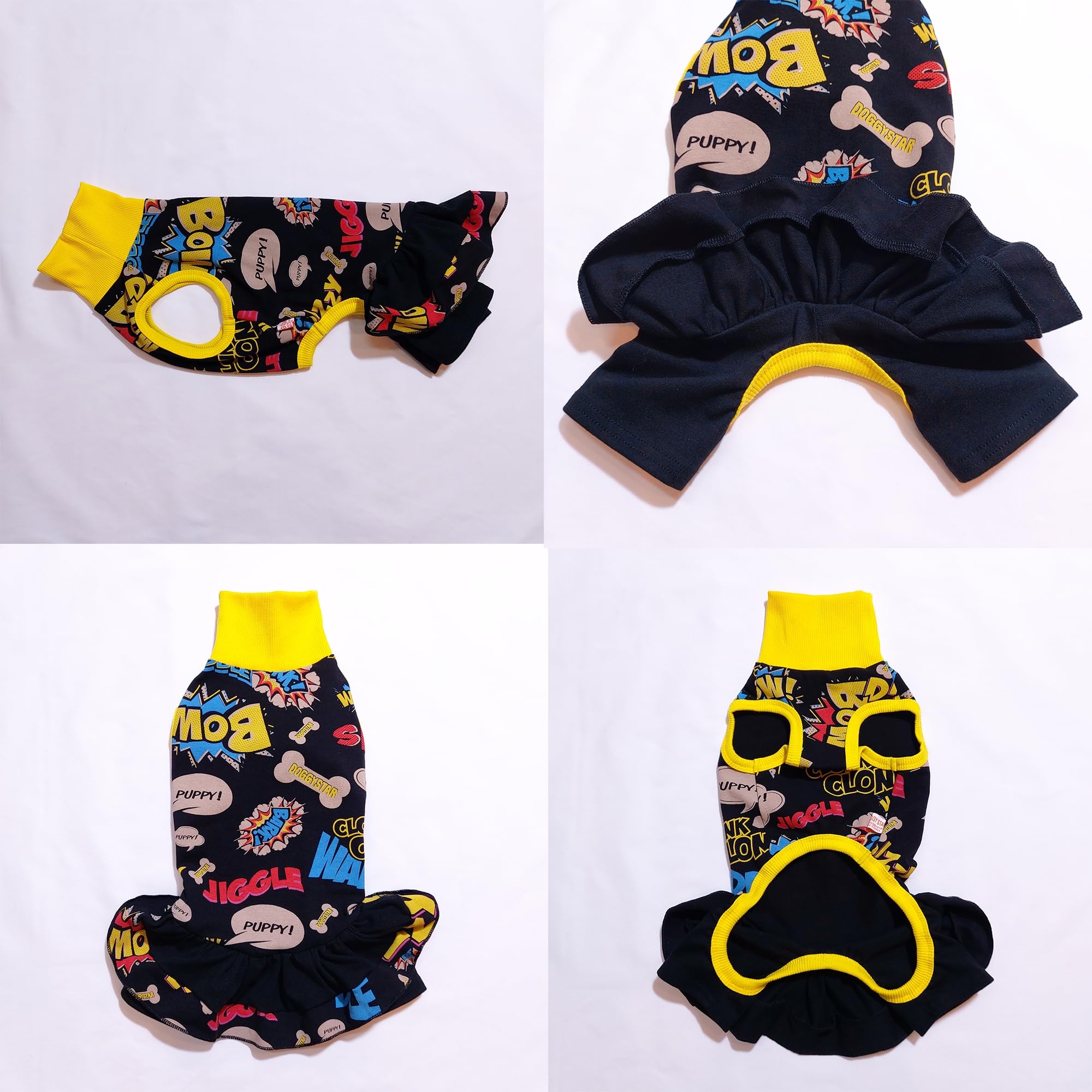 D Doggy Star Italian Greyhound Clothes Stretchable Bow Leggings One-Piece Whippet For Dog (2Xl,Ops Bow Black)
