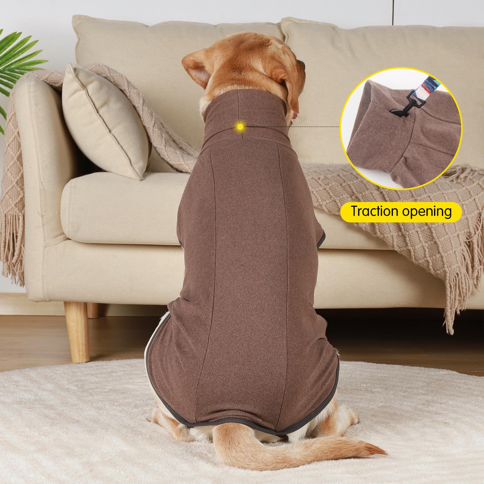 Dog Sweater Pullover Cold Weather Vest For Dogs Dog Sweatshirt Dog Jacket For Indoor And Outdoor Use (X-Small, Brown)
