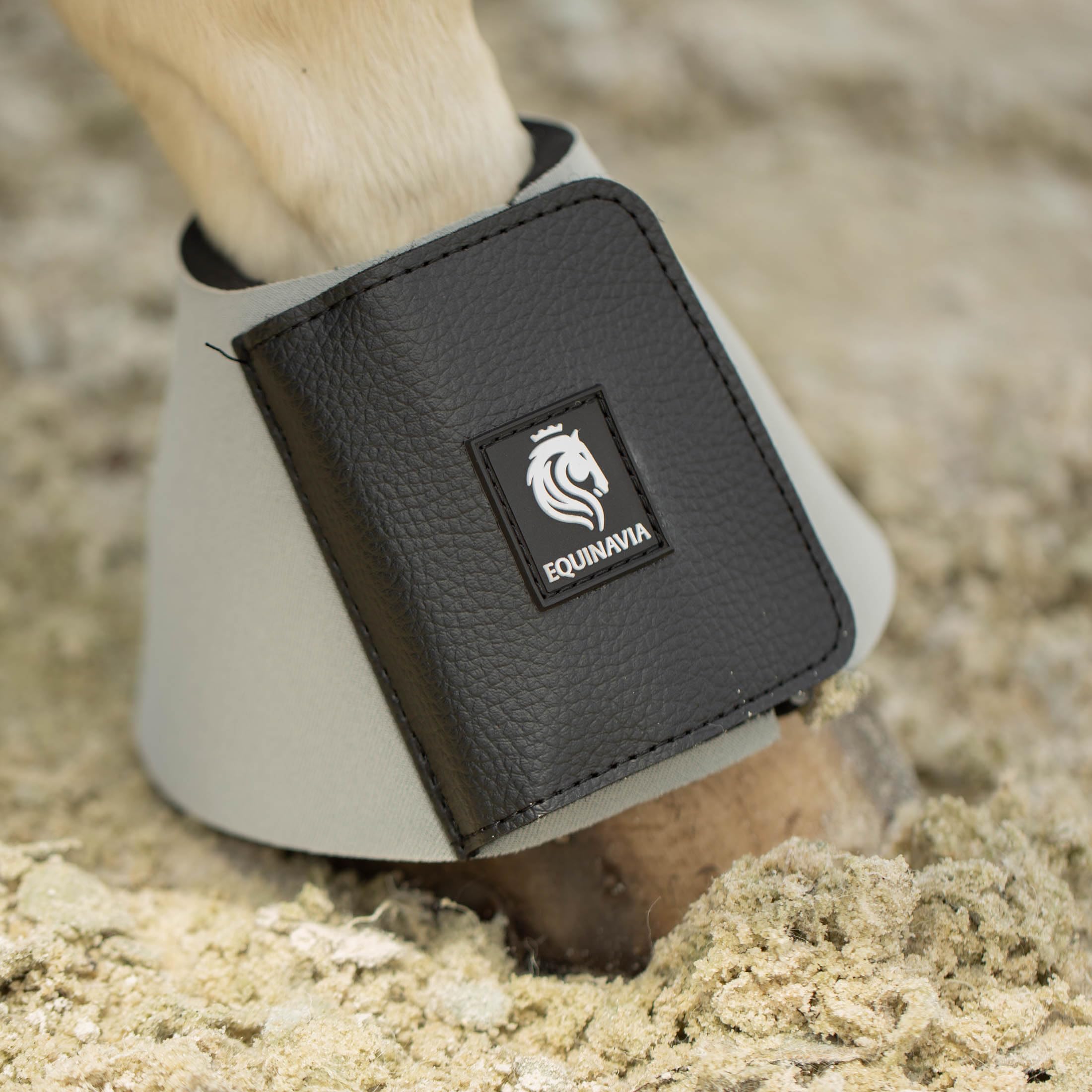 Equinavia Toki Bell Boots For Horses | Neoprene Overreach Boots - Steel Grey - S
