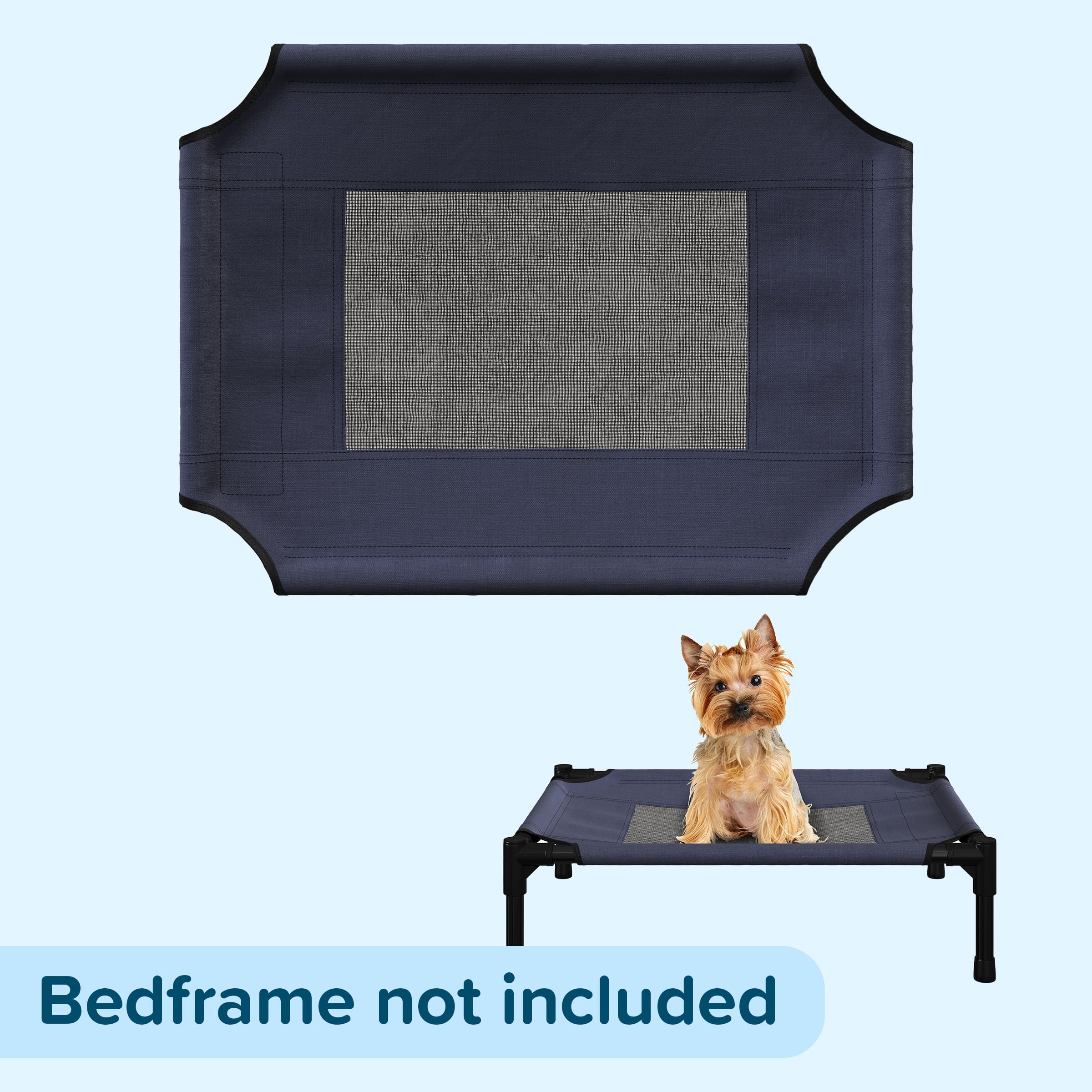 Petmaker Elevated Dog Bed Cover - 24.5X18.5-Inch Replacement Pet Bed Cover With Mesh Panel - For Indoor/Outdoor Use - Dog Cot No