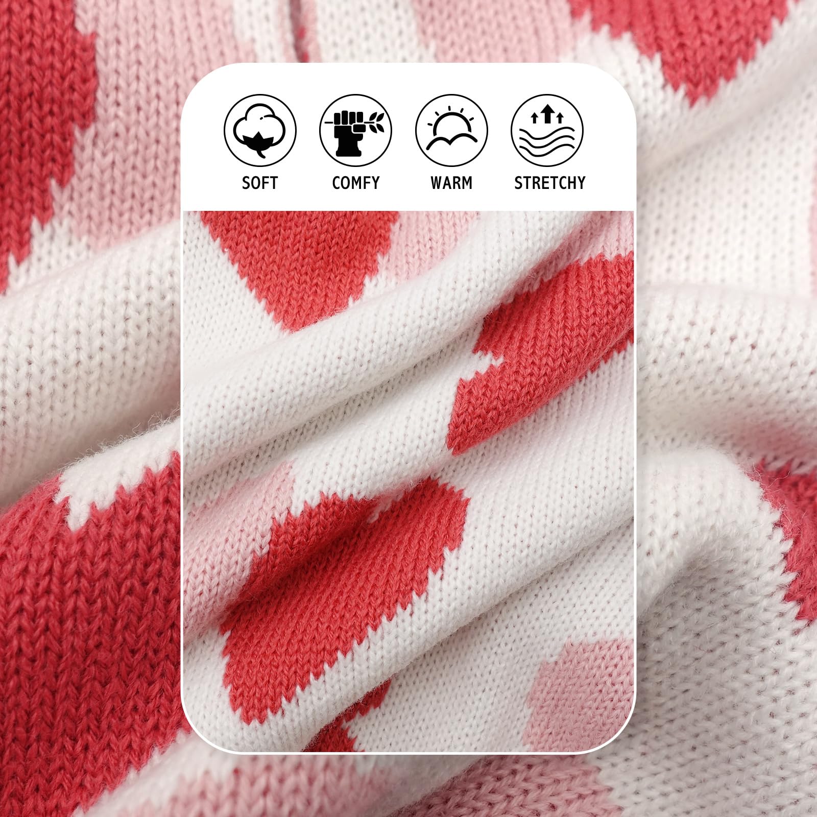 KYEESE Valentine Dog Sweater for Small Dogs, Red Heart Design, Leash Hole, Size S