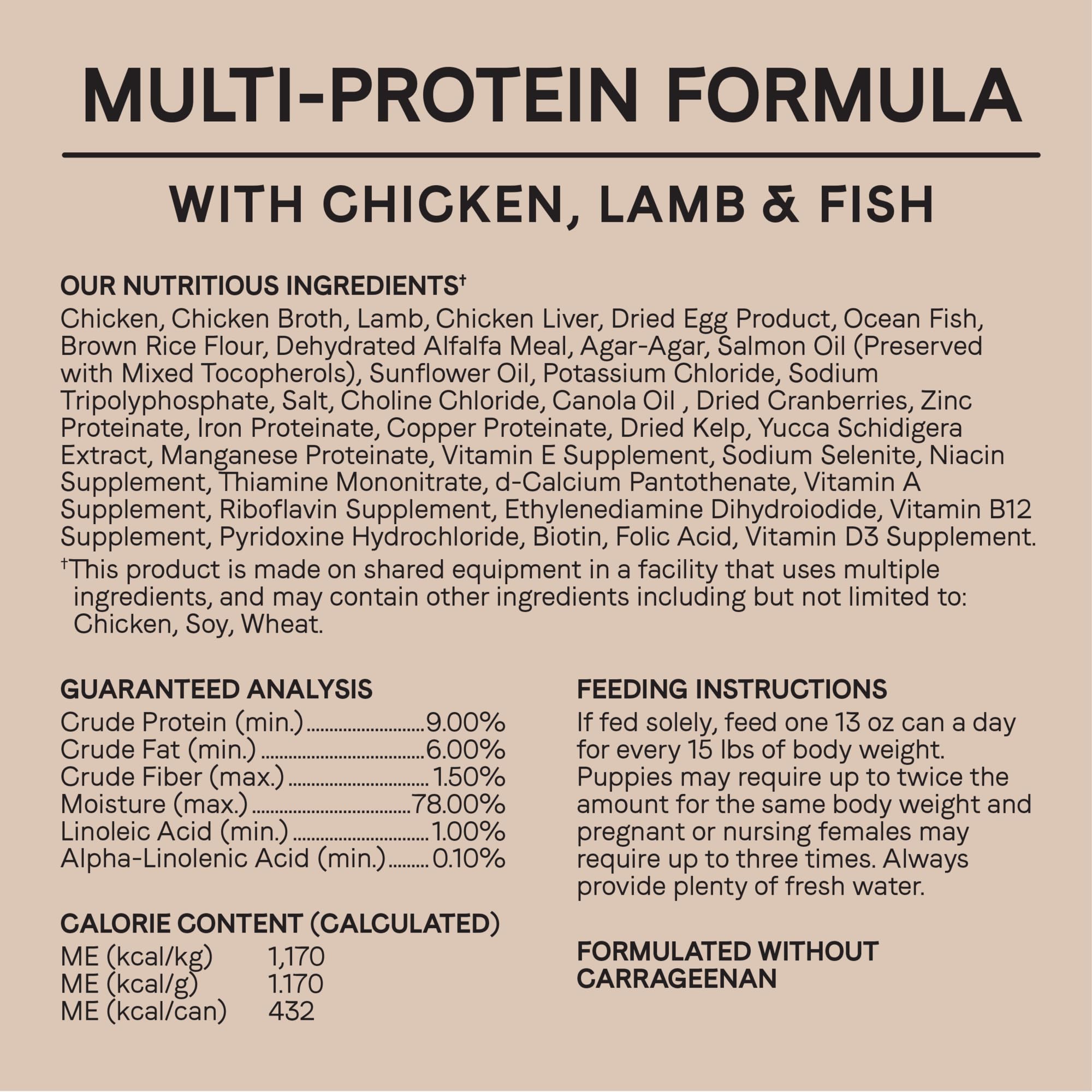 Canidae All Life Stages Premium Wet Dog Food for All Breeds, All Ages, Multi-Protein with Chicken, Lamb & Fish, 13 Ounce (Case o