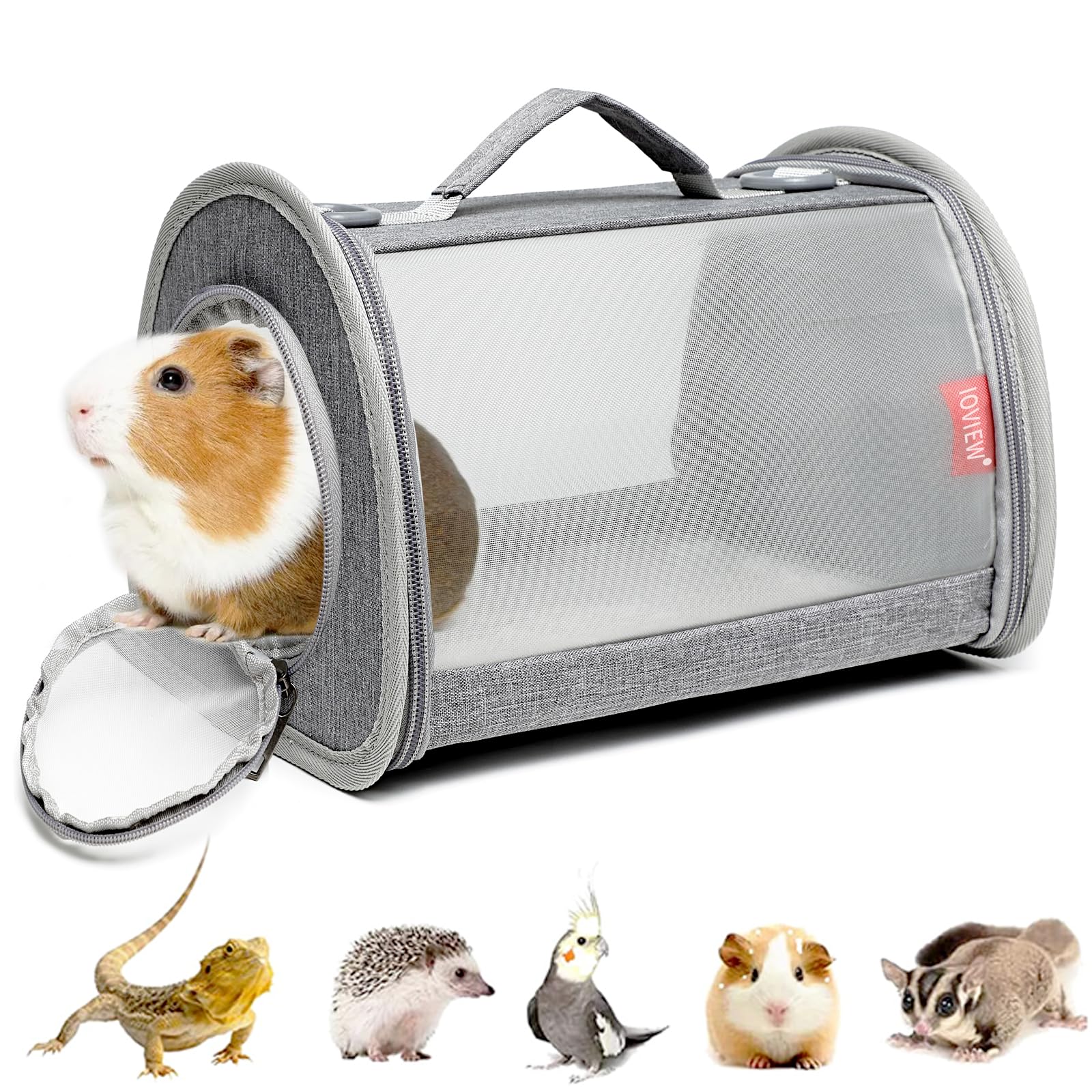 Ioview Guinea Pig Carrier Travel Small Animal Carrier Bag Lizard Bird Rabbit Carrier Cage Squirrel Breathable Bag Portable Trave