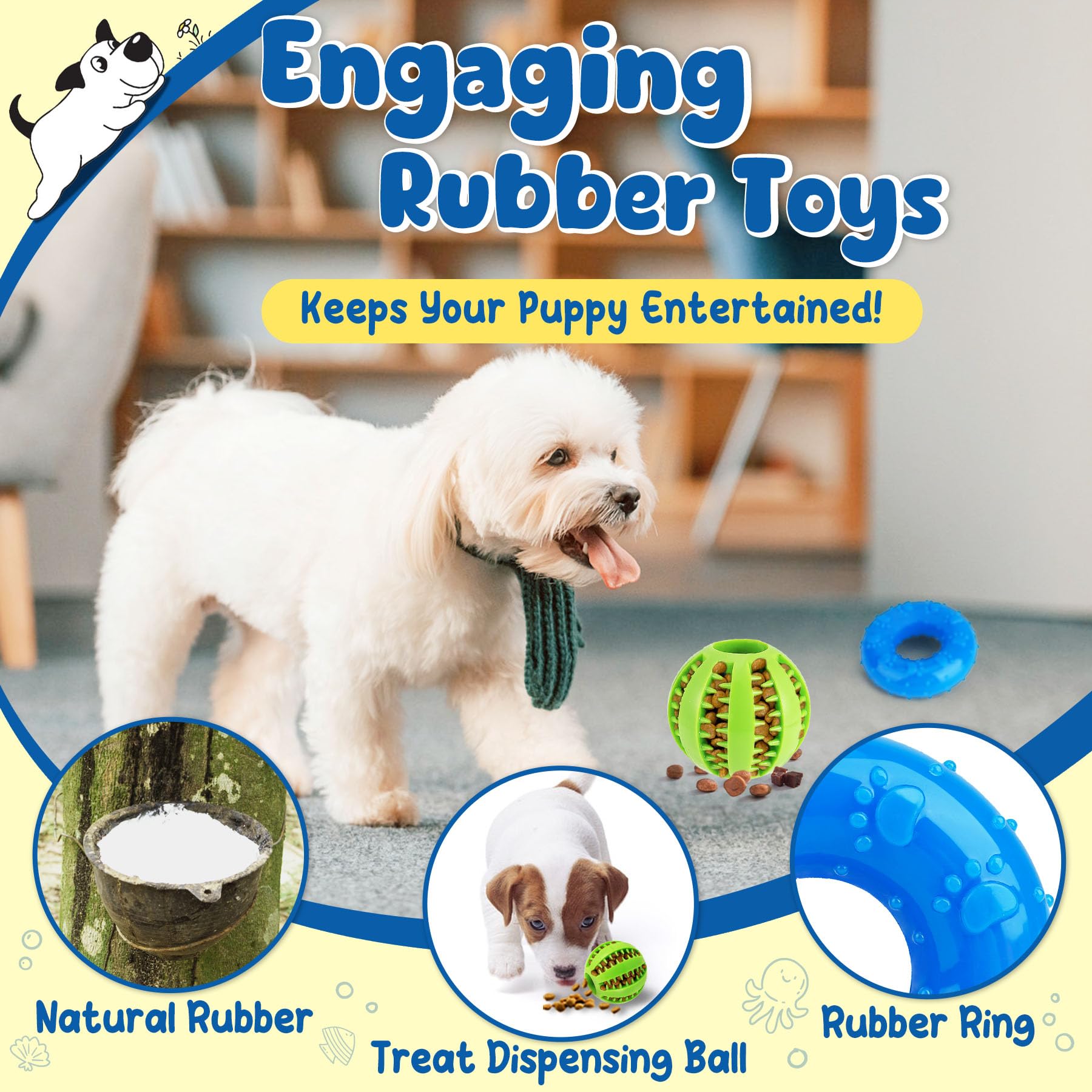 Kipritii 9-Pack Interactive Puppy Dog Toys For Small Dogs No-Stuffing Squeaky Octopus-Shaped Toy, Cute Plush & Engaging Chew Toy