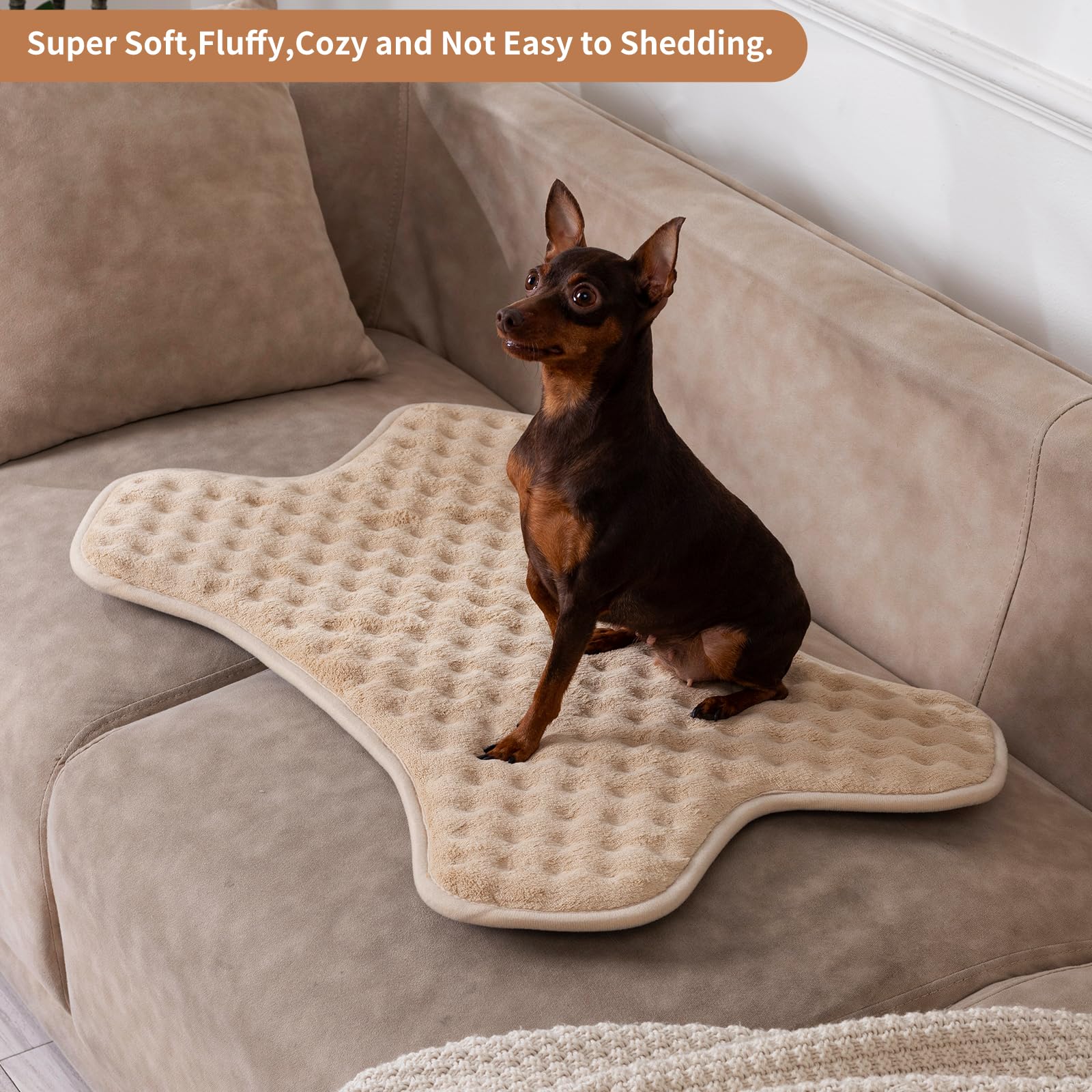 Minidear Dog Crate Pad, 20''X28''X1'' Crate Bed Cute Bone Shape Non-Skid Kennel Pad, Rubber Backing Memory Foam For Dog Bed Mat,