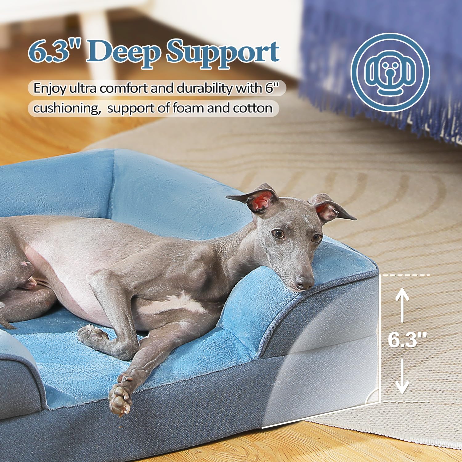 Pawz Road Orthopedic Bed - Waterproof, Medium Dog Bed With Supportive Foam, 2-Layer Cover And Non-Slip Bottom For Small, Medium