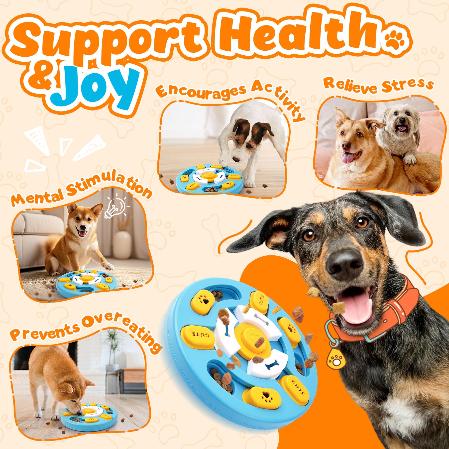 Eefitoys Advanced Dog Puzzle Toys for IQ Training & Mental Stimulation,Dog Lick Mat with Suction Cups for Anxiety Relief and Kee