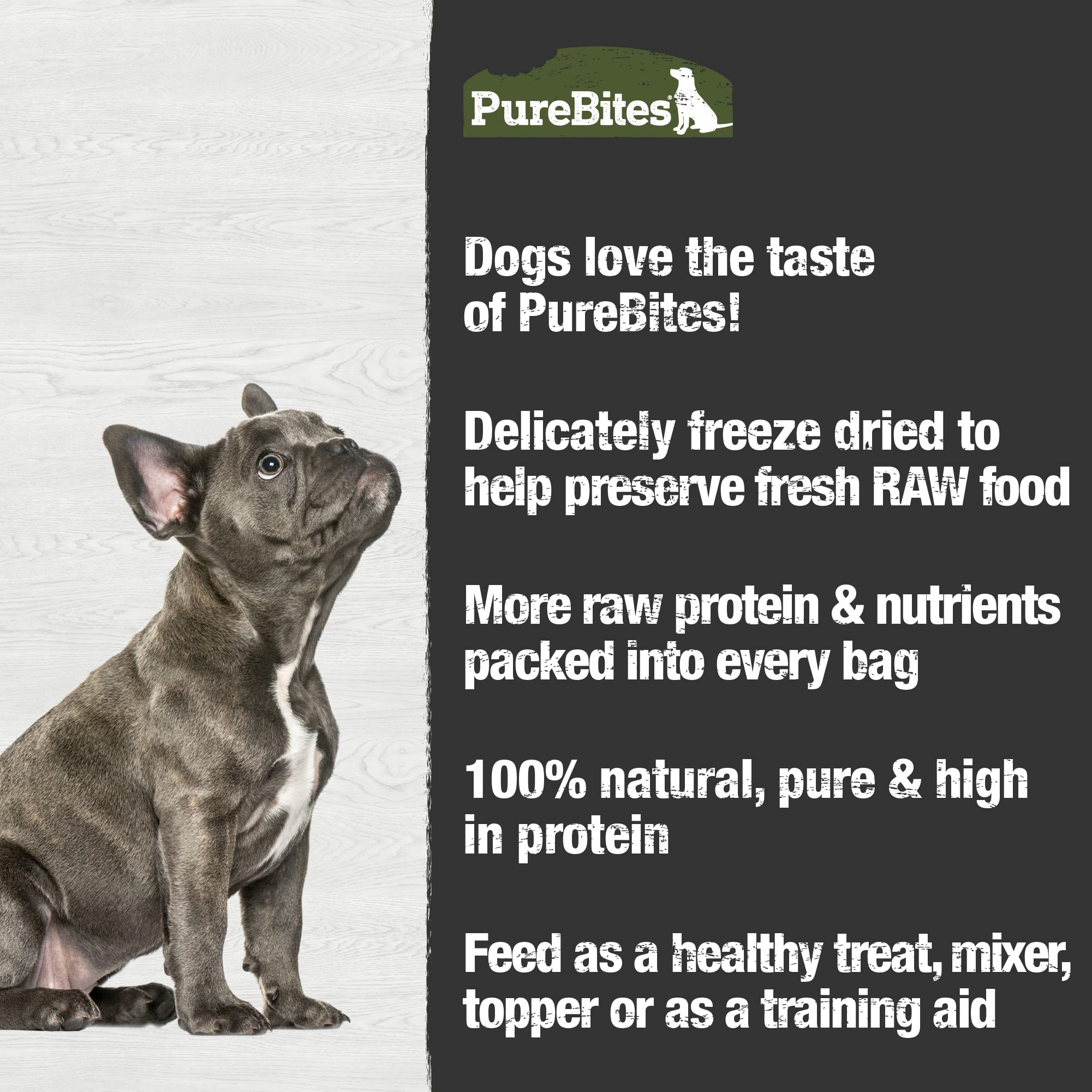 PureBites Beef Freeze Dried Dog Treats, 1 Ingredient, Made in USA, 44oz