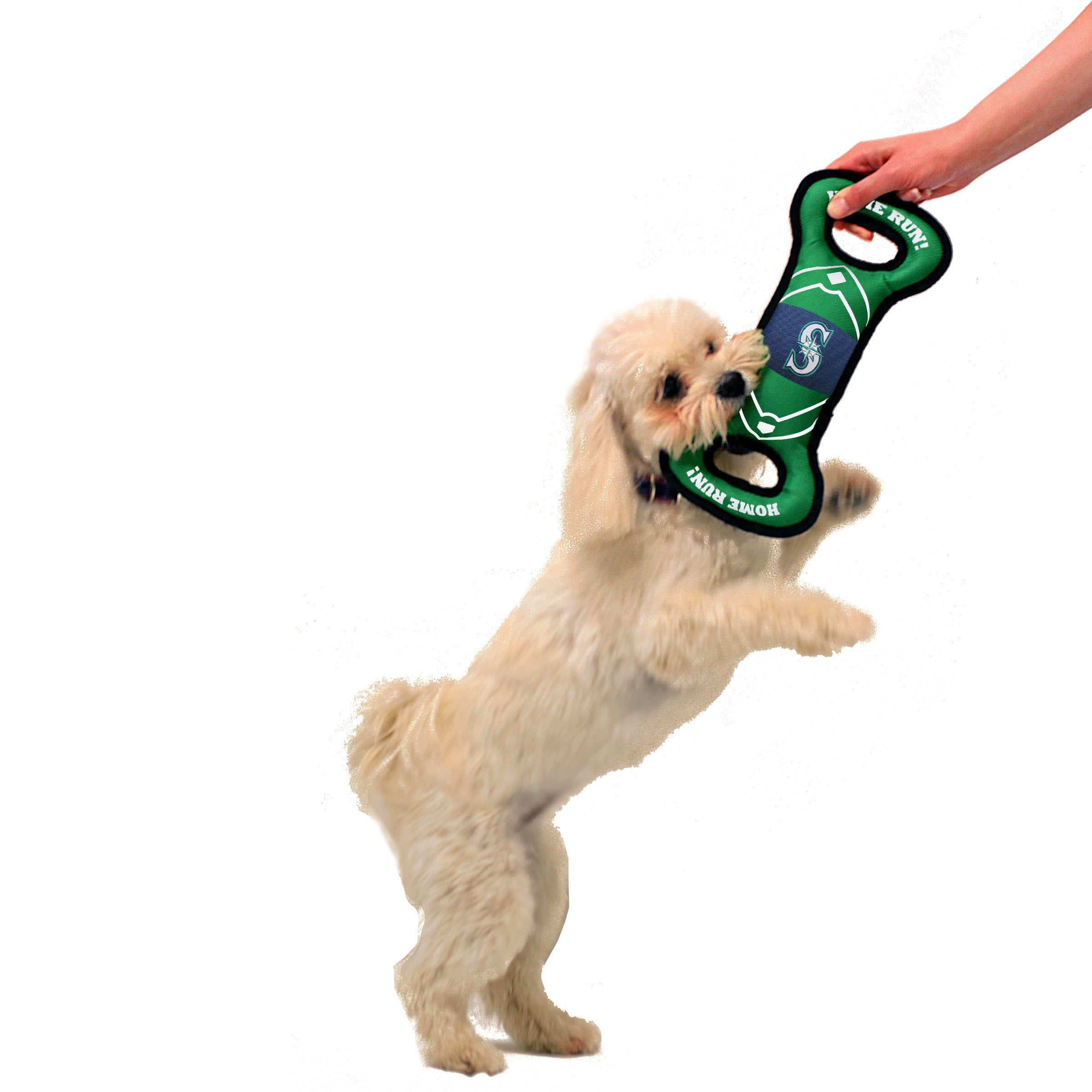 Mlb Seattle Mariners Baseball Field Dog Toy With Double Rim Stitching & Inner Squeaker