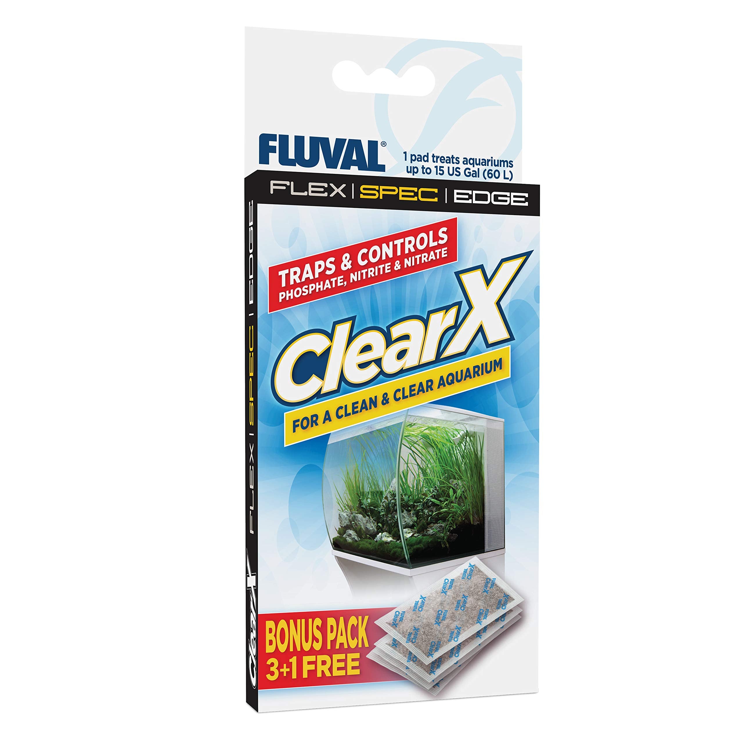 Fluval Clearx Filter Media Insert, Replacement Aquarium Filter Media, 4-Pack, A1336