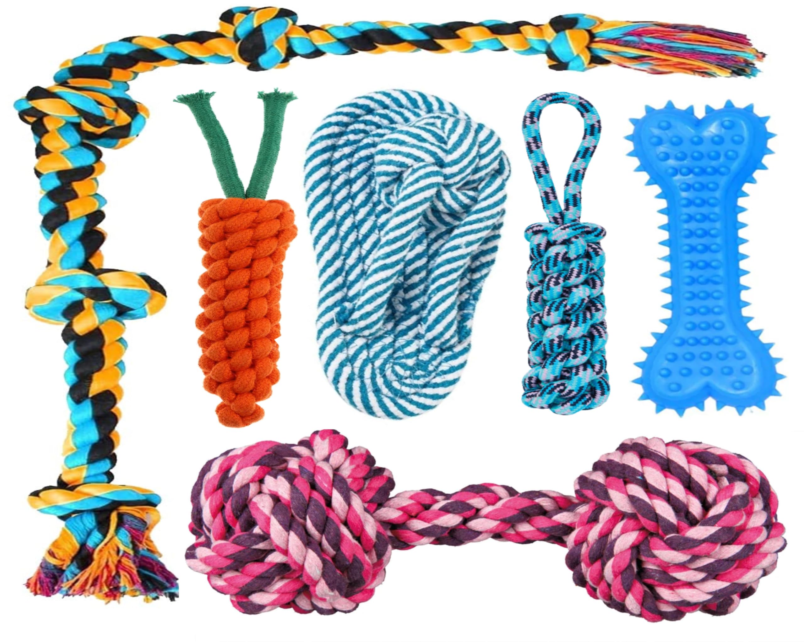 Agirav Tail Dog Toys + Dog Chew Toys + Puppy Teething Toys + Rope Dog Toy + Dog Toys For Small To Medium Dog Toys + Dog Toy Pack