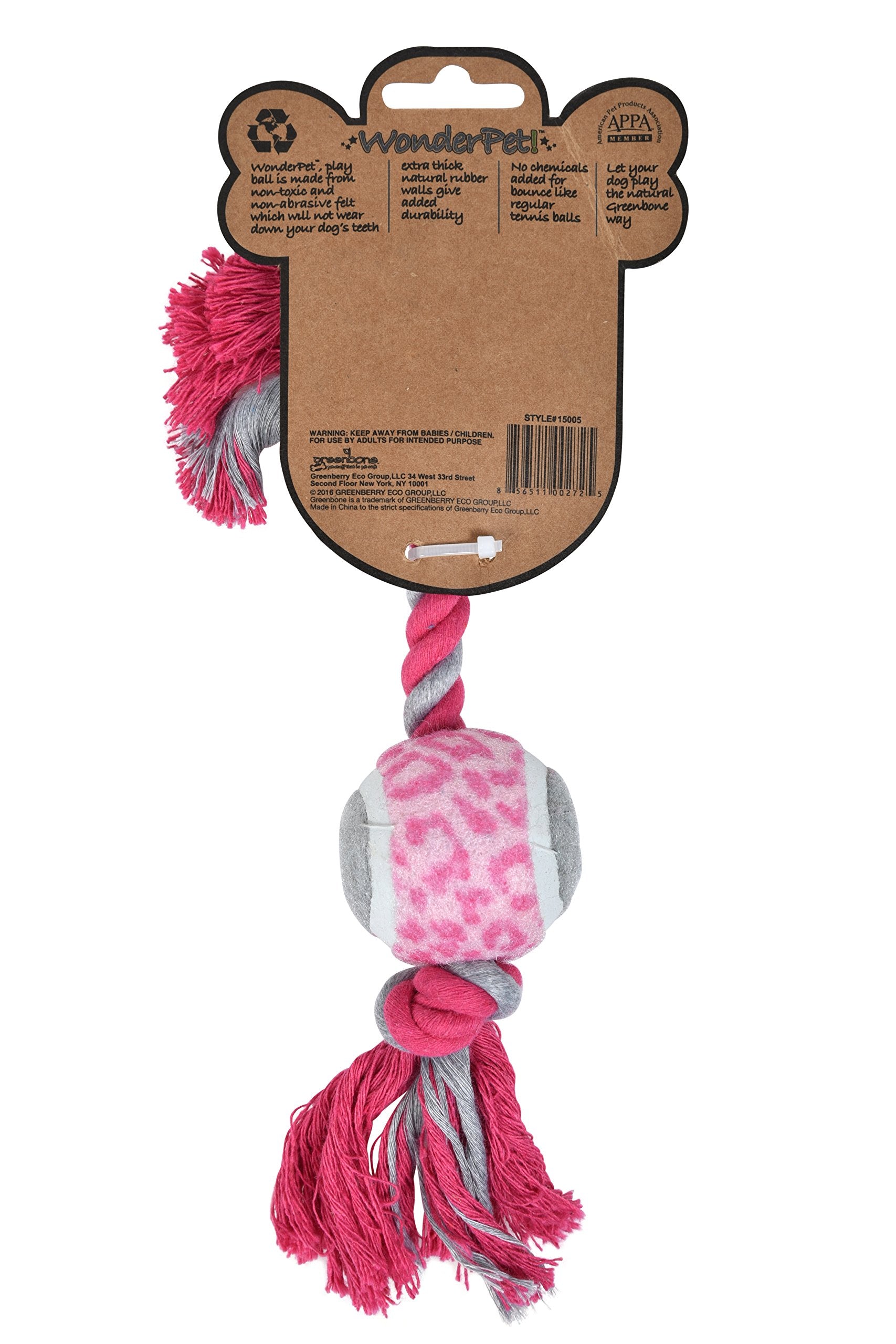 Greenbone Wonderpet Pull n Play Mini Double Knot Tennis Ball Toys for Small Dogs - Durable, Engaging Playtime