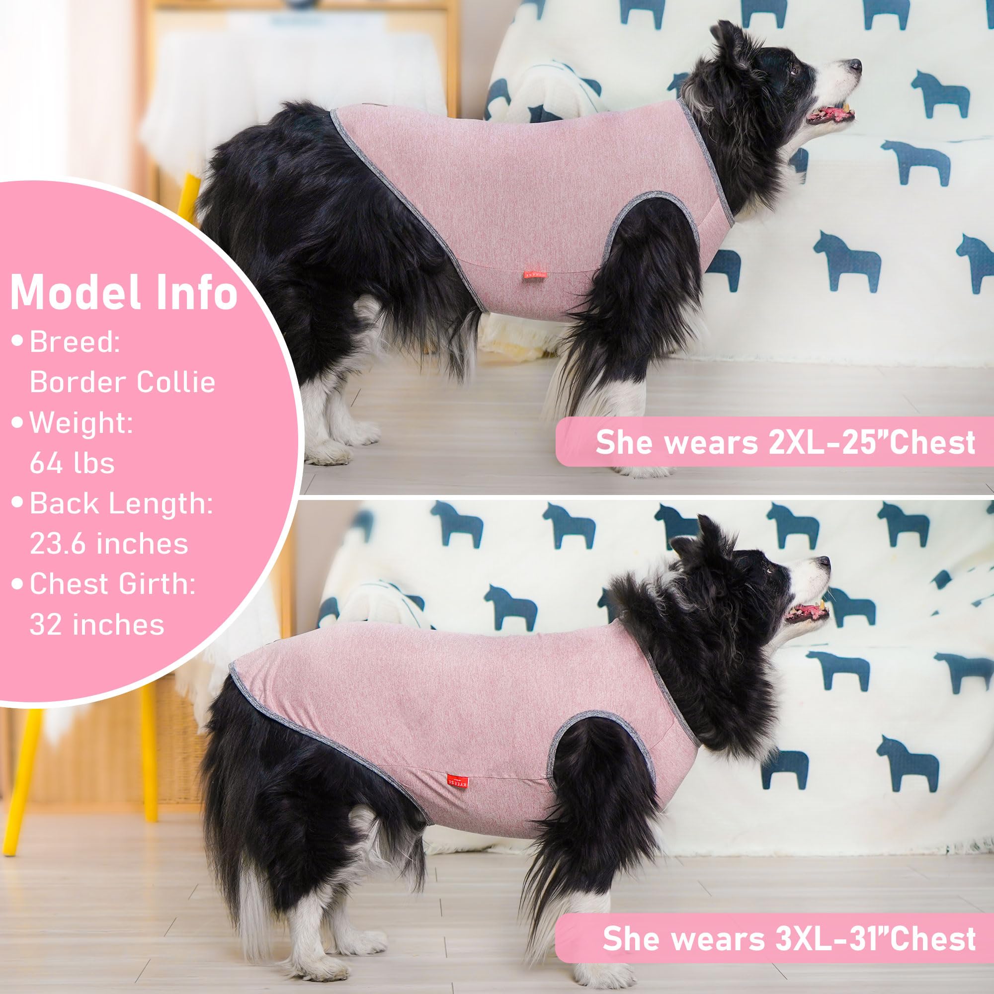 Kyeese 2Pack Dog Shirts Sun Protection Quick Dry Dog T Shirt Soft Tank Top With Reflective Label Stretchy Sleeveless Pet Vest Li