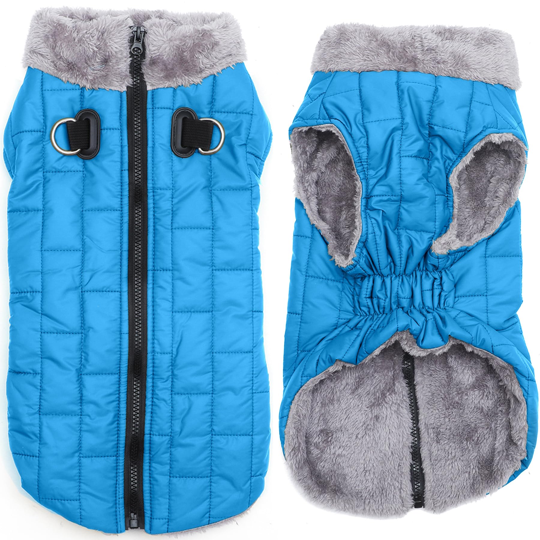 Joydaog Warm Fleece Dog Coats With Durable Harness Buitl In D-Ring,Waterproof Doggie Jacket For Large Dogs,Dog Vest For Cold Win