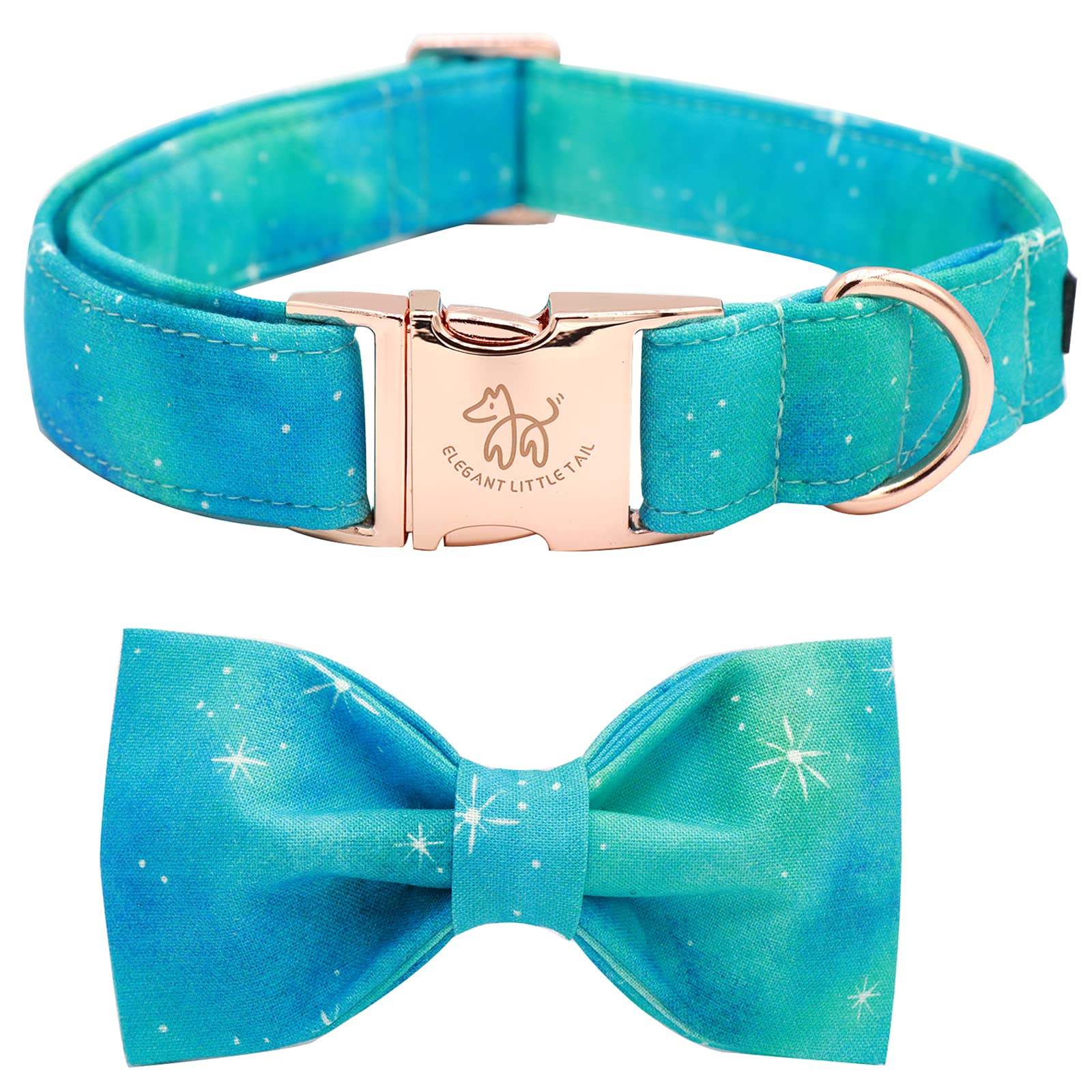Elegant Little Tail Vintage Floral Dog Collar With Bow, Comfotable Dog Bowtie, Dog Collar Bow Adjustable Dog Collars For Small M