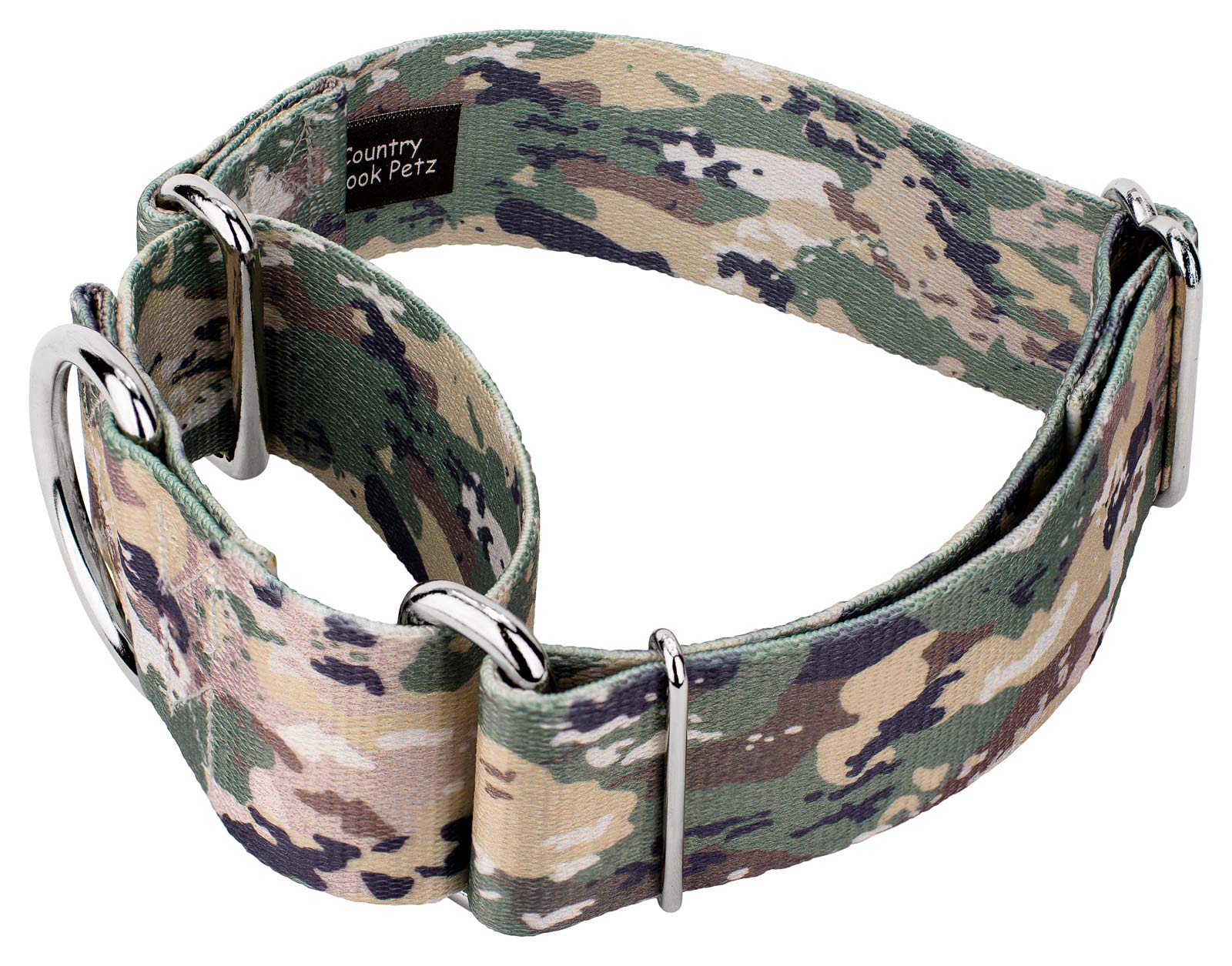 Country Brook Petz - Mountain Viper Camo Martingale Dog Collar - Camouflage Collection Featuring Rugged Designs (1 1/2 Inch, Lar