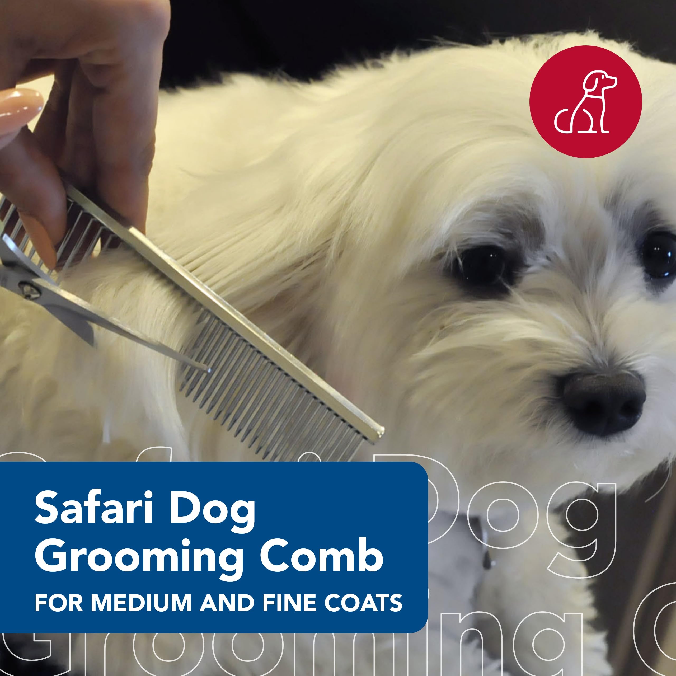 Coastal Pet Safari Dog Grooming Combs For Medium And Fine Coats - Undercoat Rake For Fine Coats - For Small, Medium Or Large Dogs - 4 1/2'