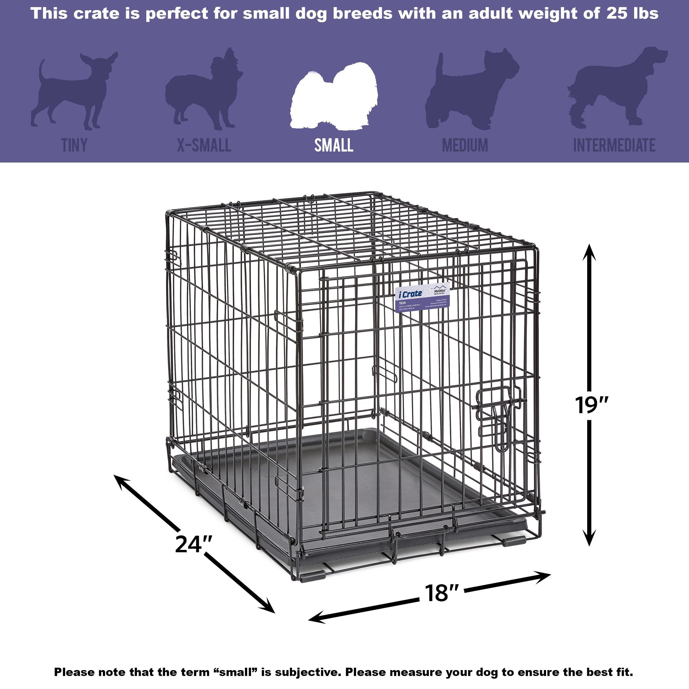Midwest Homes For Pets Newly Enhanced Single Door Icrate Dog Crate, Includes Leak-Proof Pan, Floor Protecting Feet, Divider Pane