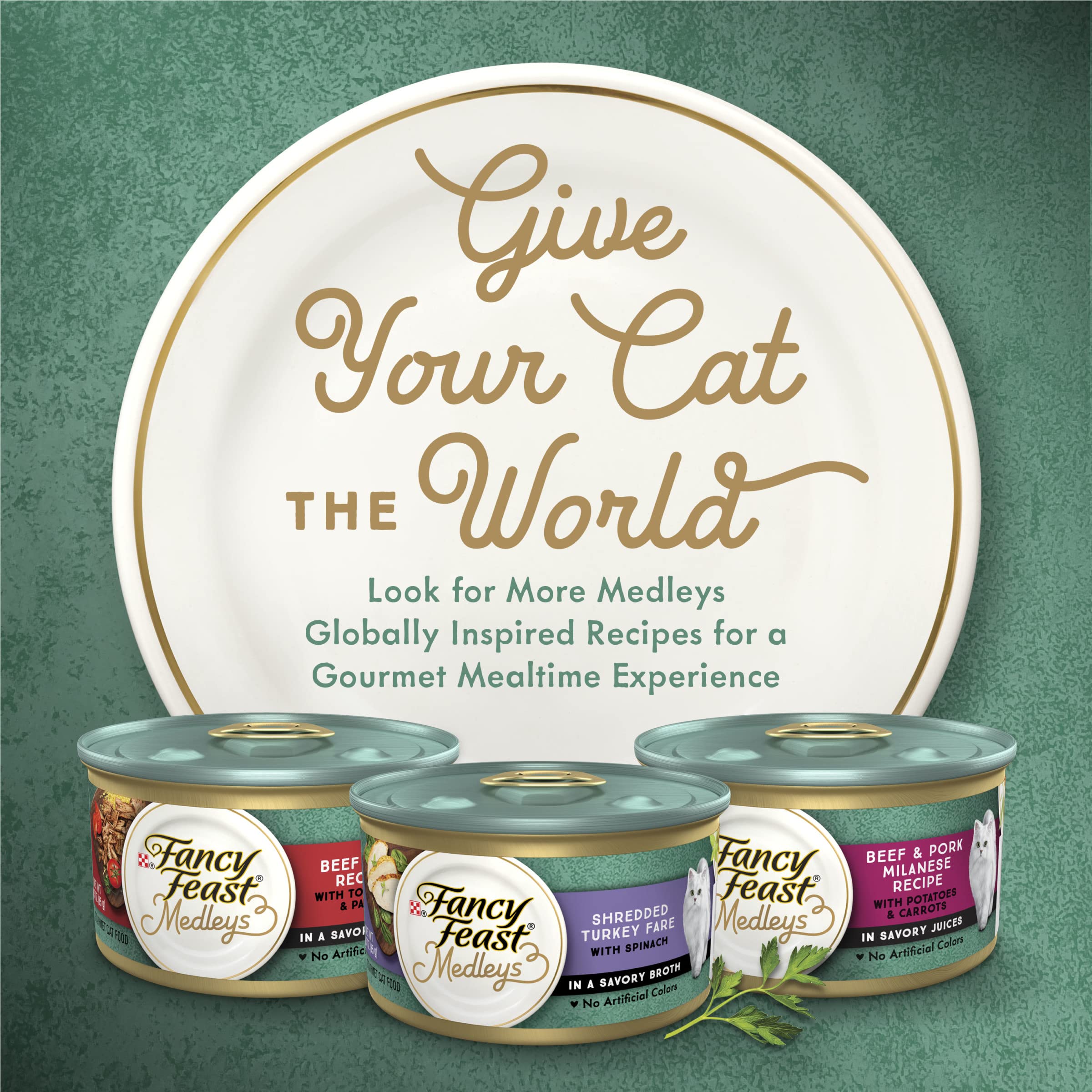Purina Fancy Feast Wet Cat Food, Medleys Tuna Florentine With Garden Greens in a Delicate Sauce - (Pack of 24) 3 oz. Cans