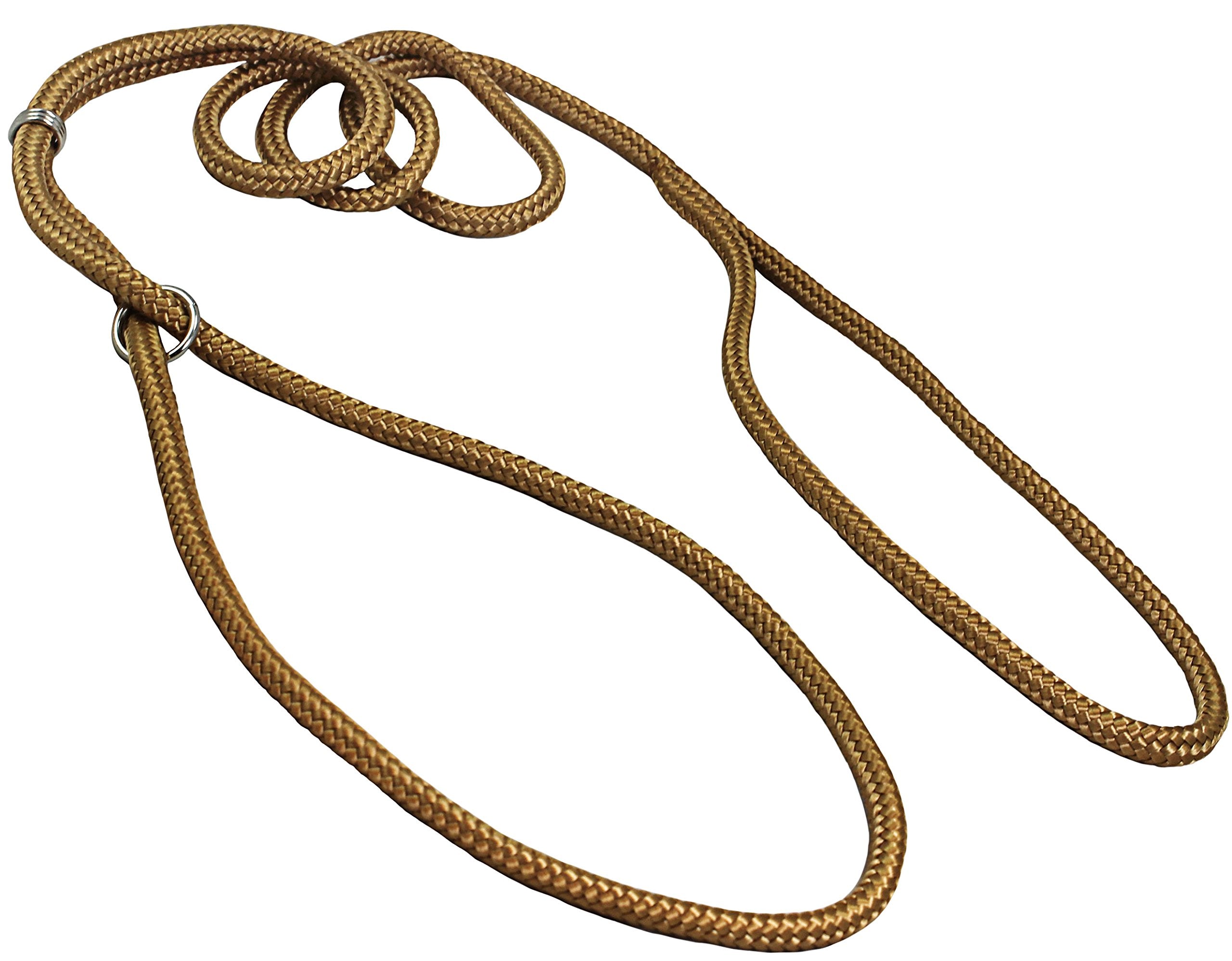 Dog Show Lead Braided Tubular Nylon 52' Long (Small: Diam 1/4'(6Mm), Beige)