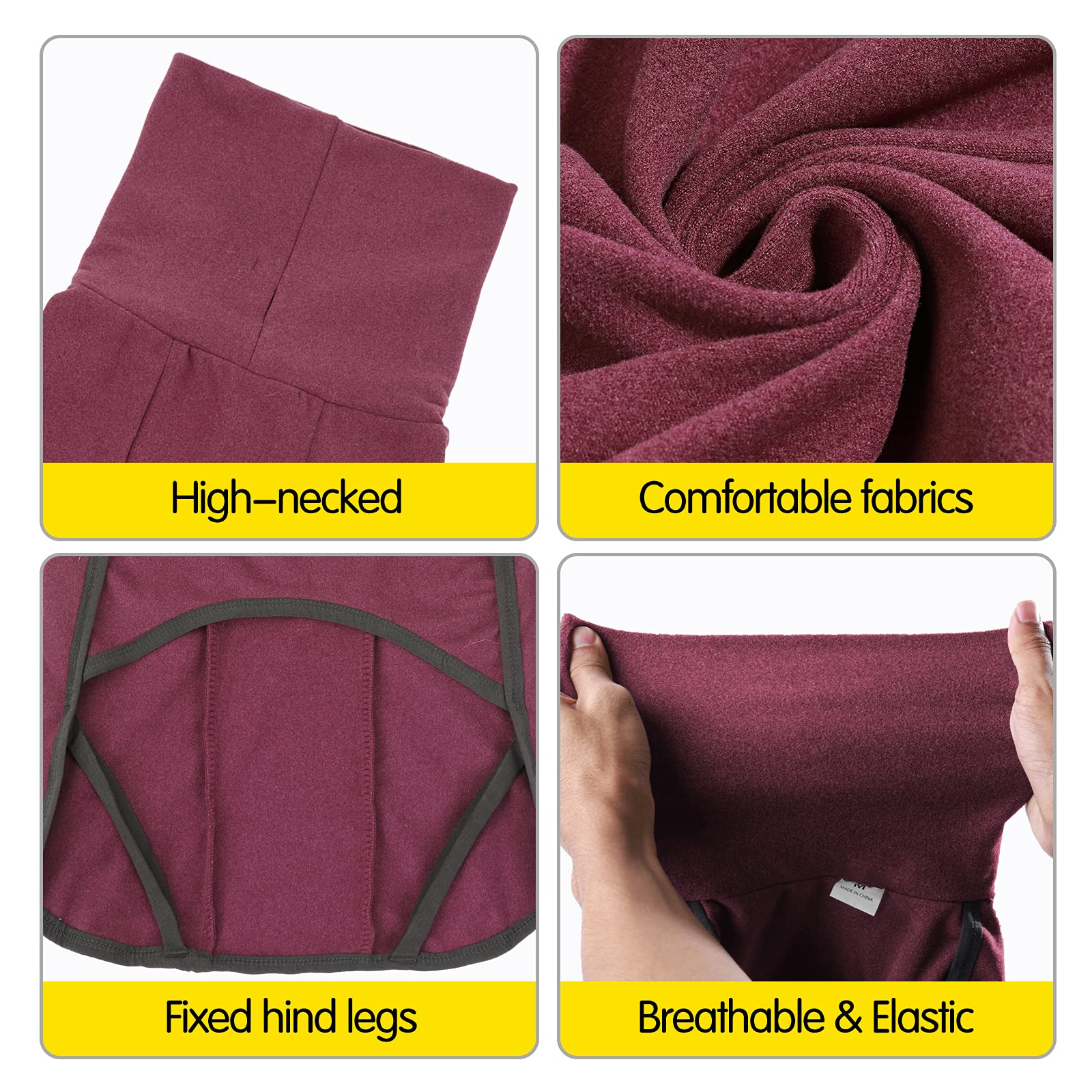 Dog Sweater Pullover Cold Weather Vest For Dogs Dog Sweatshirt Dog Jacket For Indoor And Outdoor Use (Small, Wine Red)