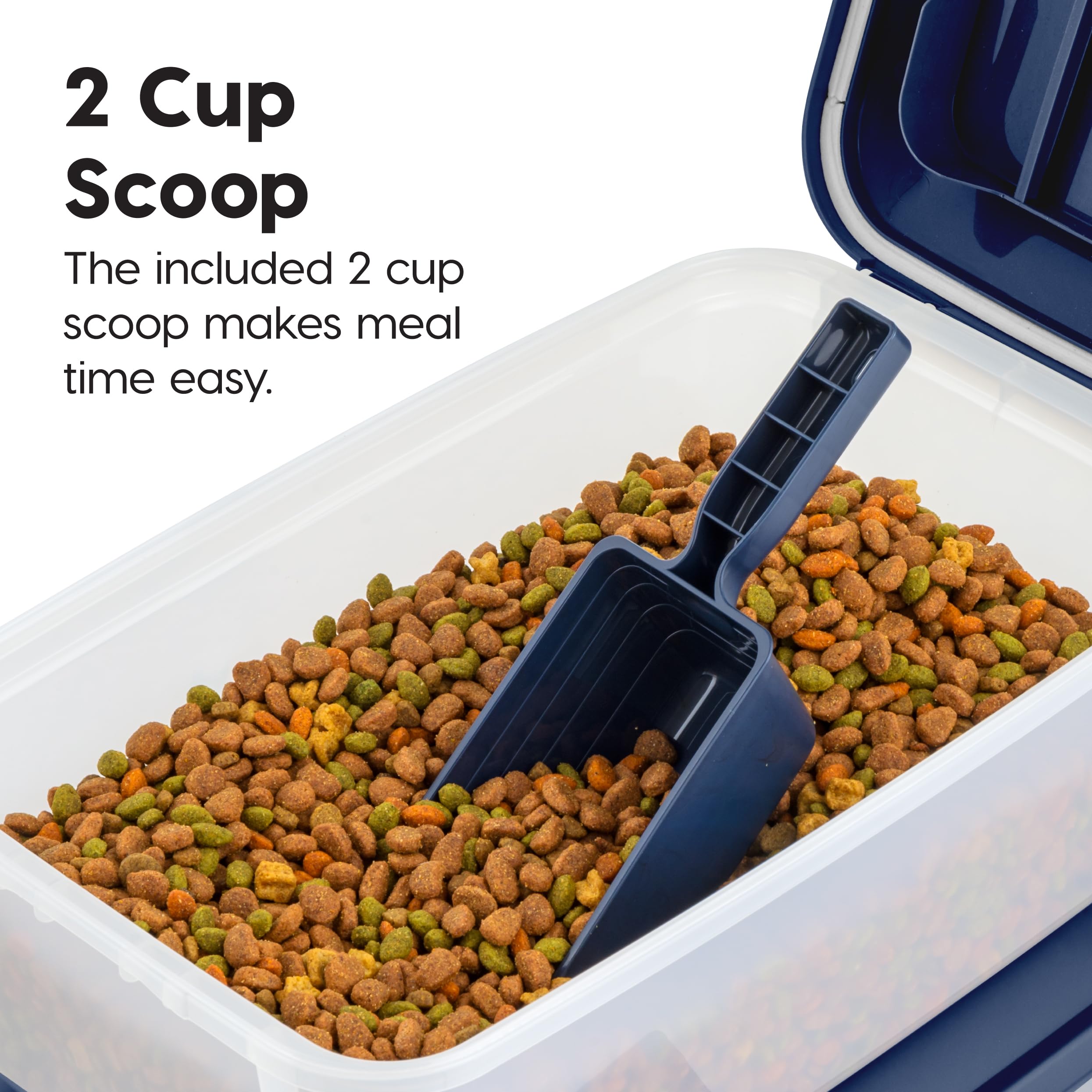 IRIS USA WeatherPro Airtight Pet Food Storage Container, Up to 14 lbs, Dog Cat Bird and Other Pet Food Storage Bin Keep Pests Ou