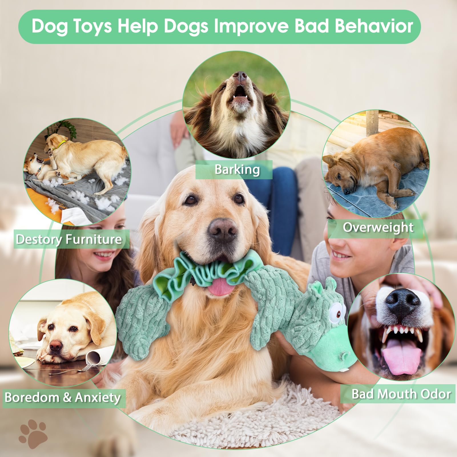 Large Squeaky Dog Toys And Interactive Dog Tug-Of-War Toy, Tough Plush Dog Toy, Cute Puppy Toys, Pet Chewable Toys Plaything For