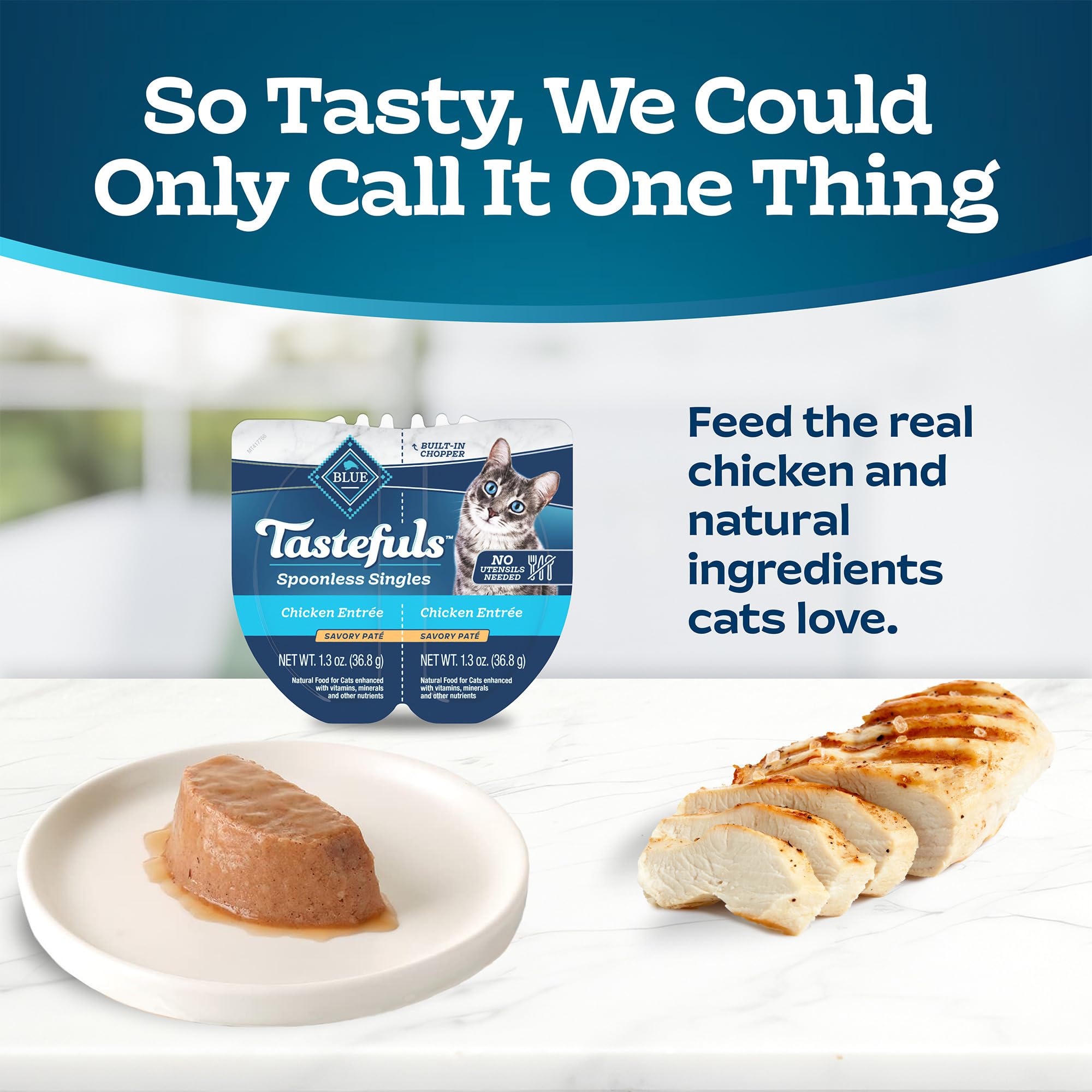 Blue Buffalo Tastefuls Ocean Fish and Tuna Entree Wet Cat Food Pate, 3 oz., Case of 12