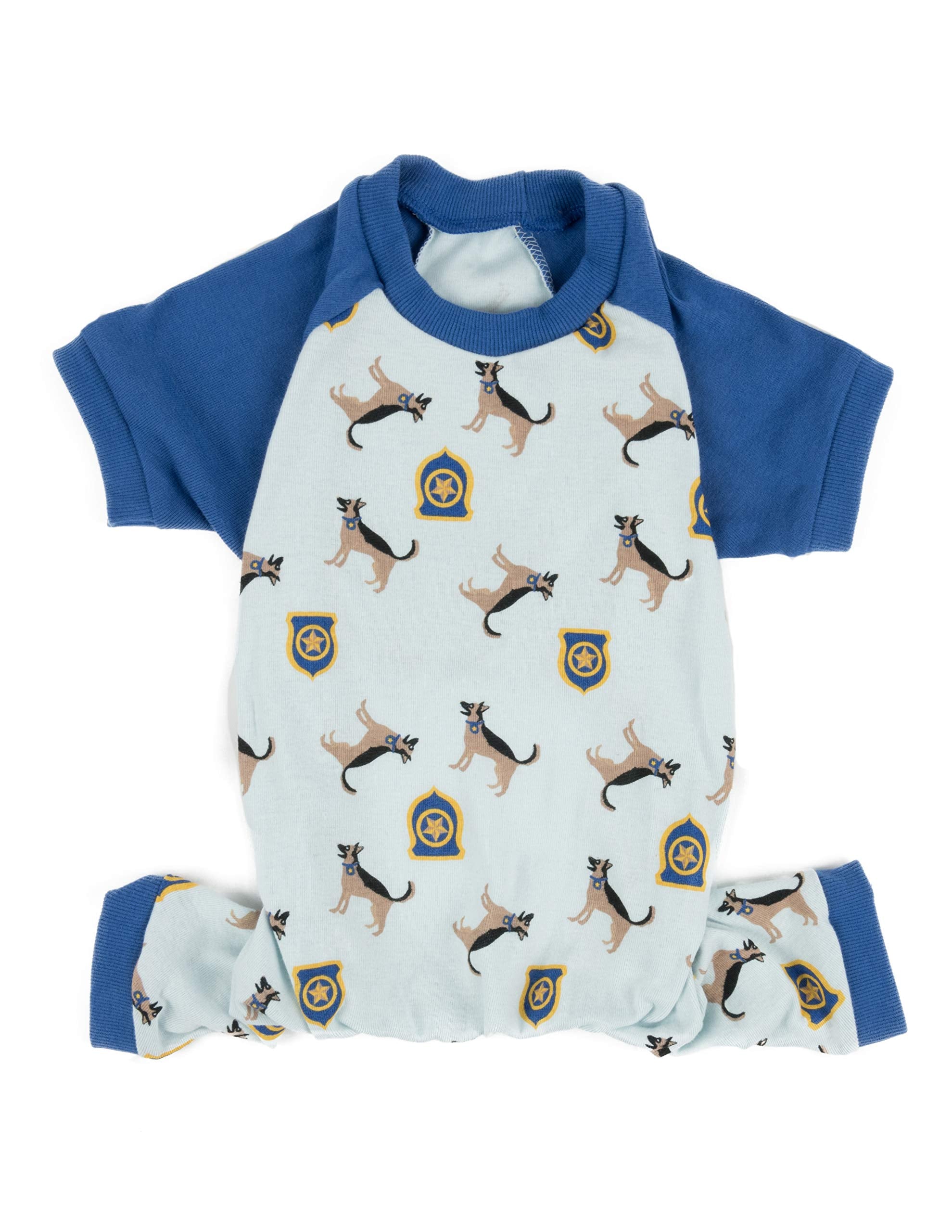 Leveret Matching Dog Pajamas Christmas Pjs 100% Cotton Police Dog Size Small