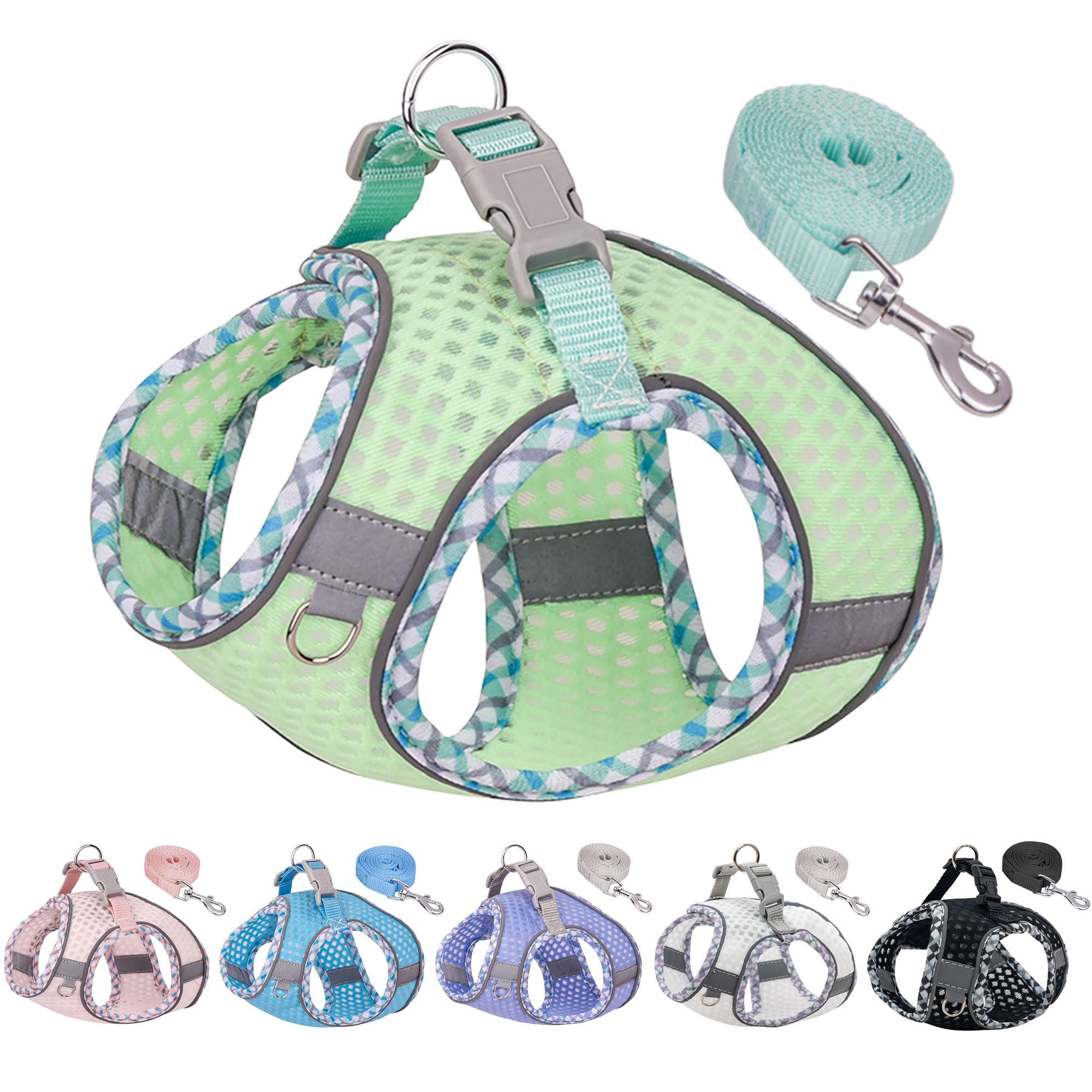 Joypaws Summer Soft Dog Harness And Leash Set,Ultra Thin Breathable Diamond Mesh, Step In Adjustable Dog Harness With Padded Ves