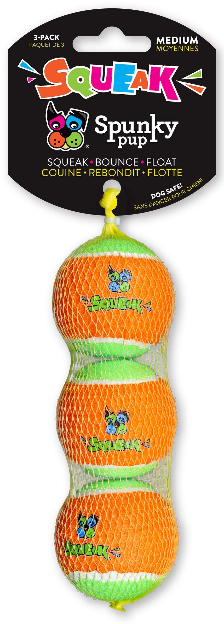 Squeaky Tennis Balls 3-Pack Medium