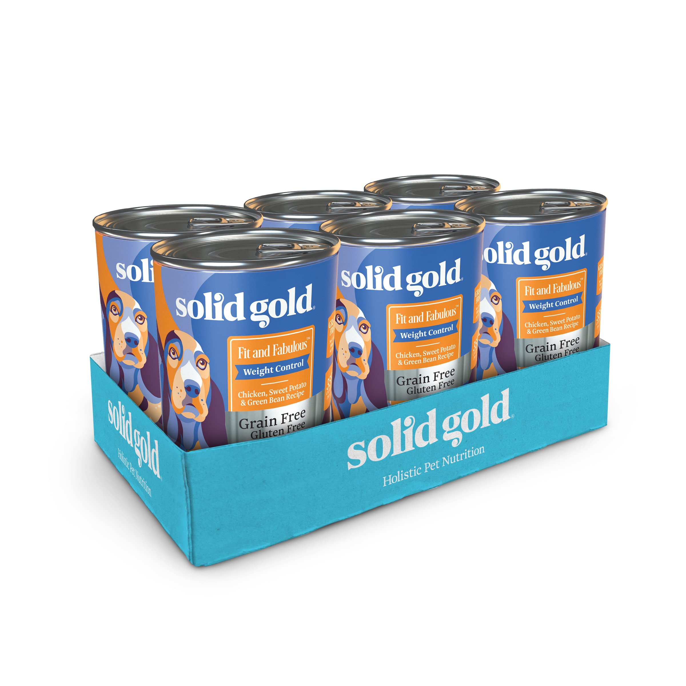 Solid Gold Weight Management Dog Food - Fit & Fabulous Wet Grain Free Dog Food Made with Real Chicken, Sweet Potato and Green Be
