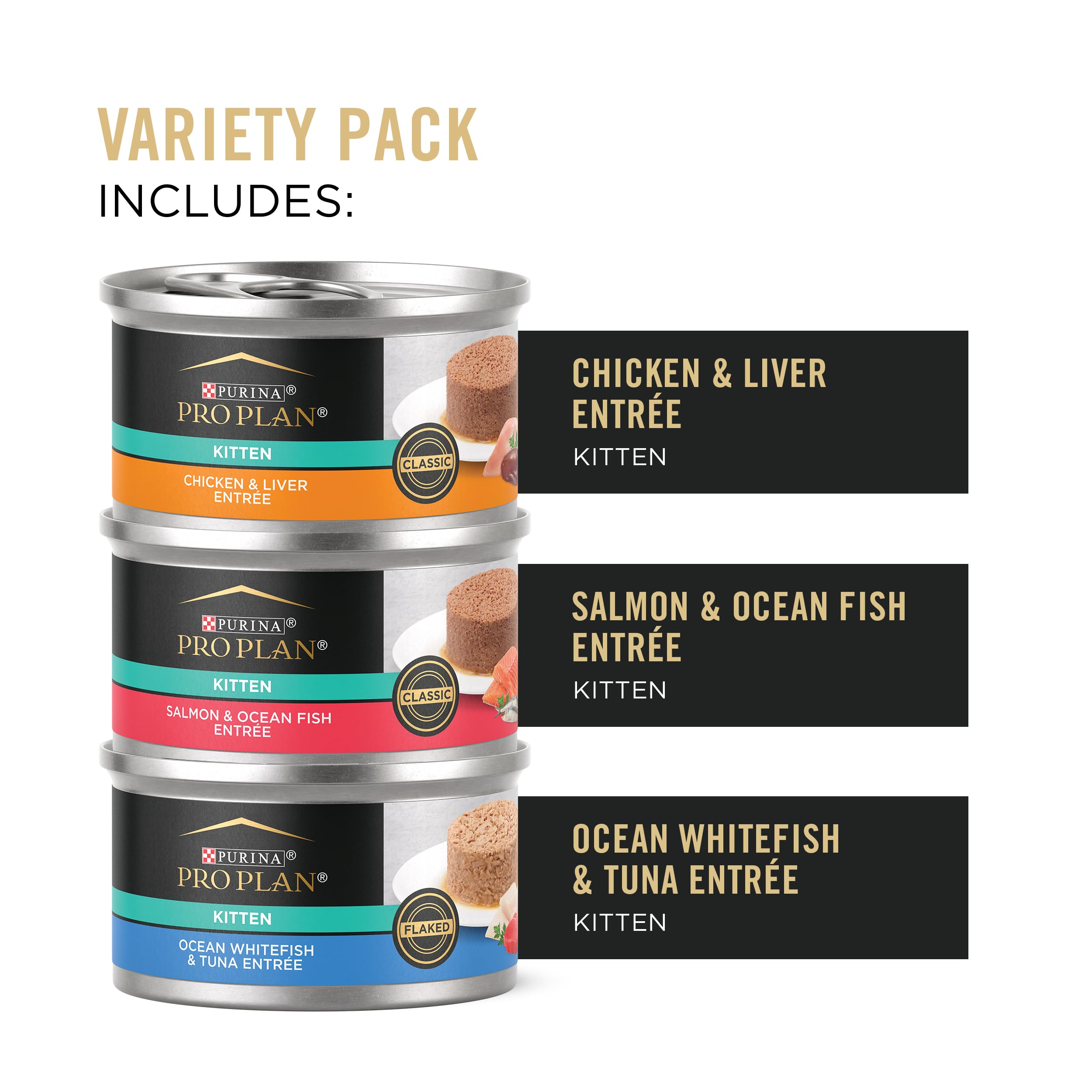 Purina Pro Plan High Protein Wet Kitten Food Variety Pack, DEVELOPMENT Kitten Favorites - (2 Packs of 12) 3 oz. Cans