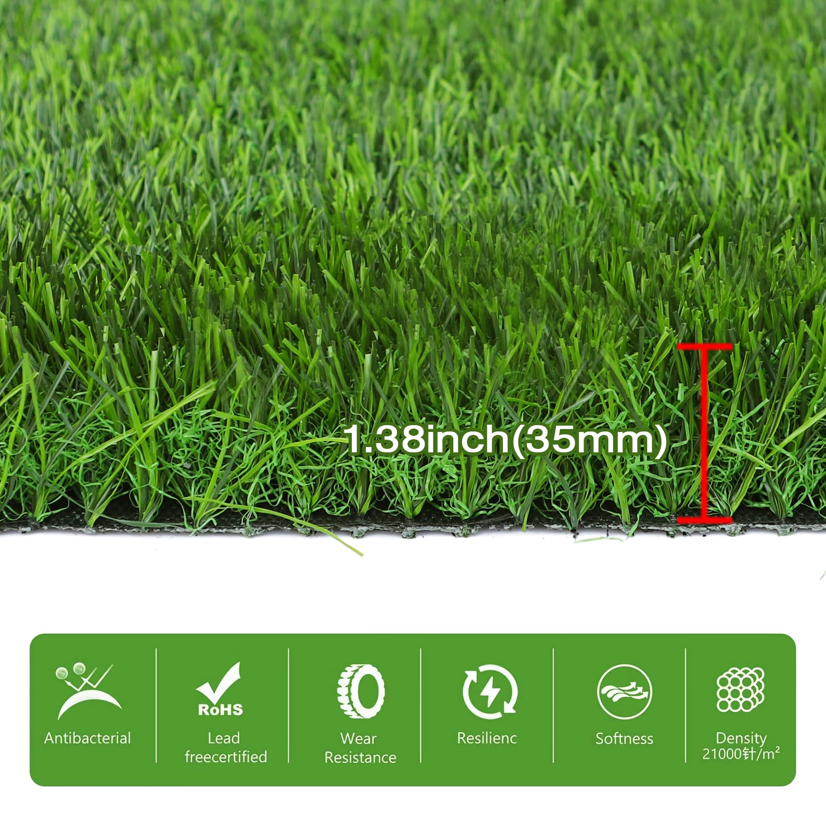 Globreen Artificial Grass For Dogs To Pee On, 39.4' X 31.5' Puppy Turf Potty Training Tray, Thick & High Drainage Pets Fake Grass